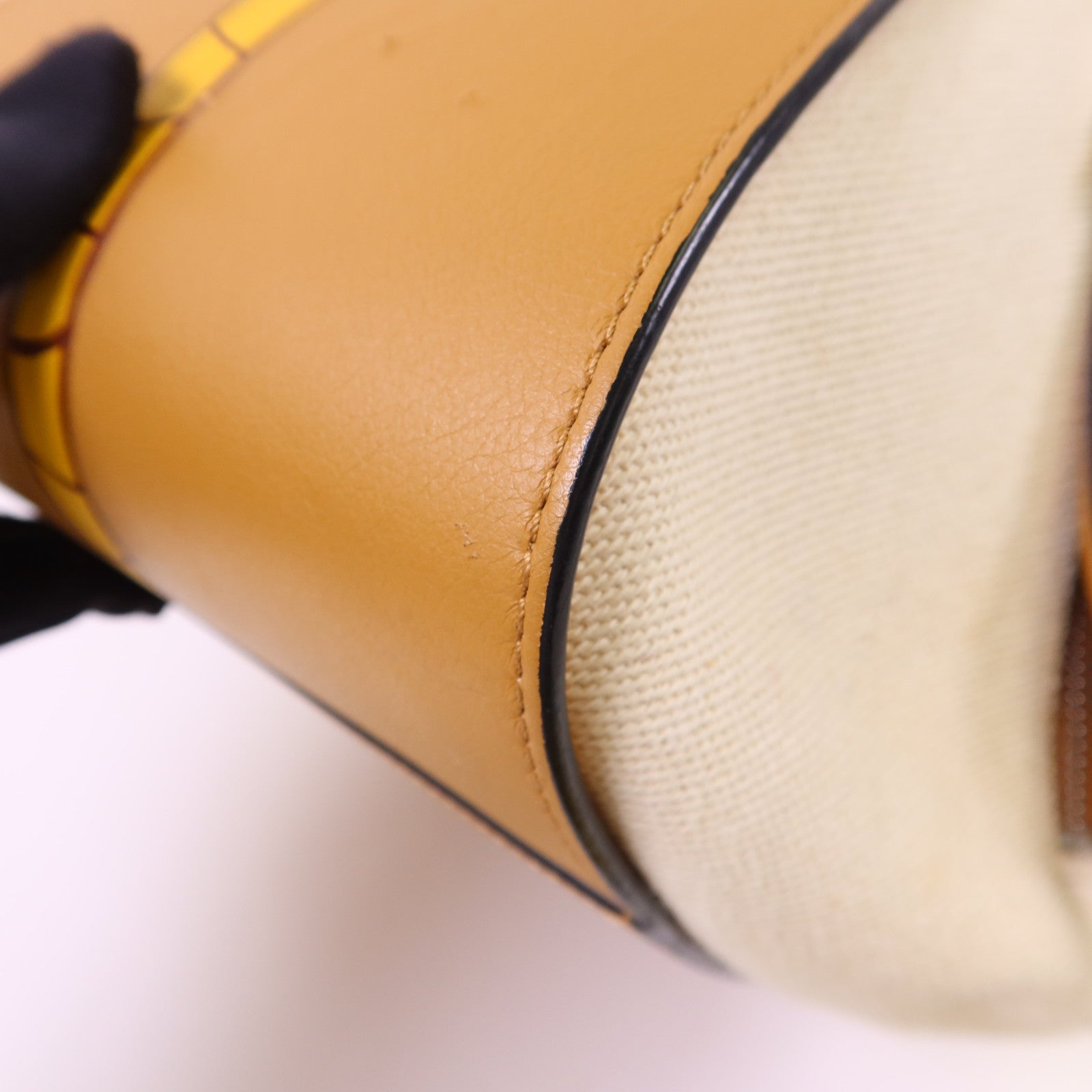 LOEWE 帆布/牛皮皮革Small Hammock Ken Price銀扣肩背袋