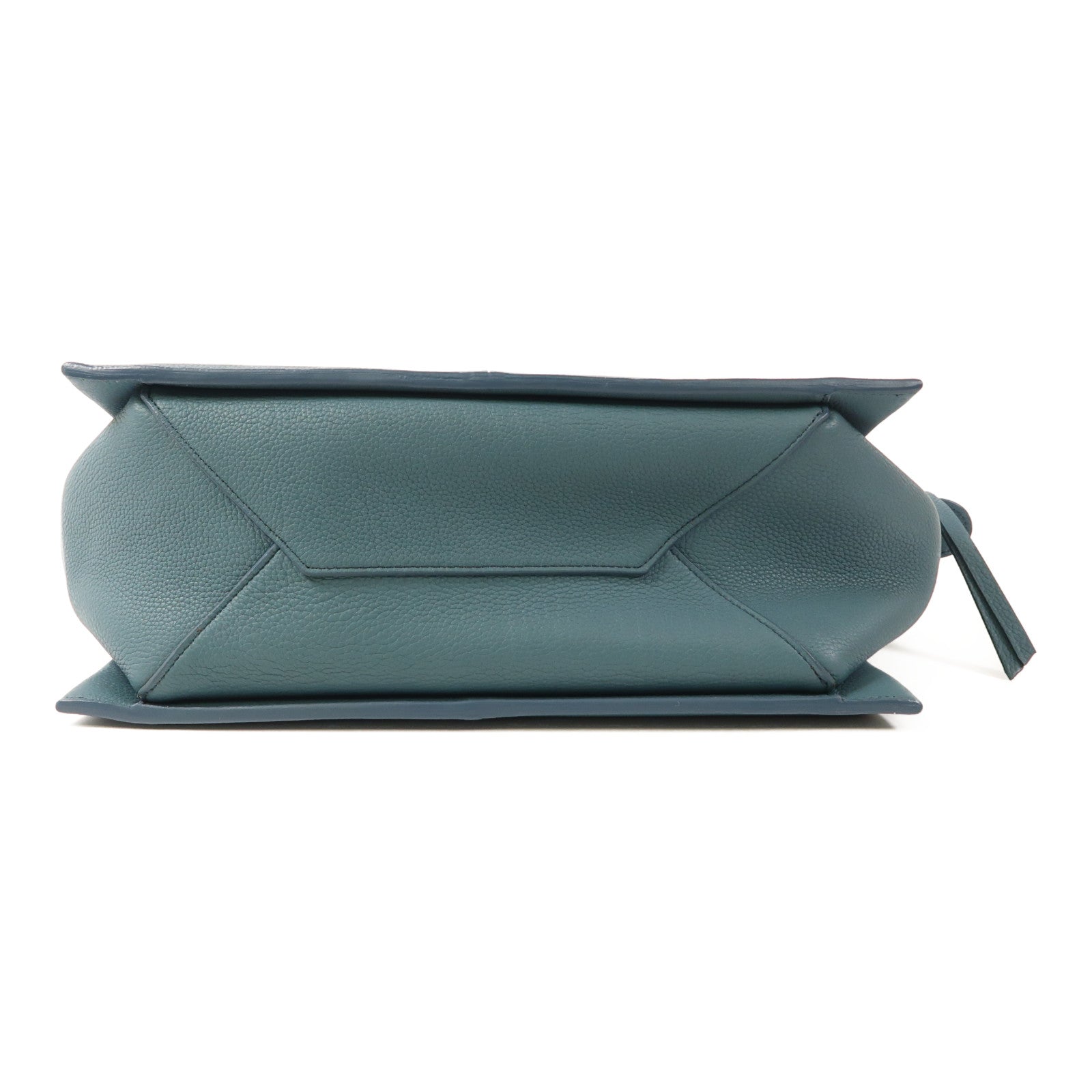 CELINE 牛皮皮革Tri-Fold銀扣肩背袋