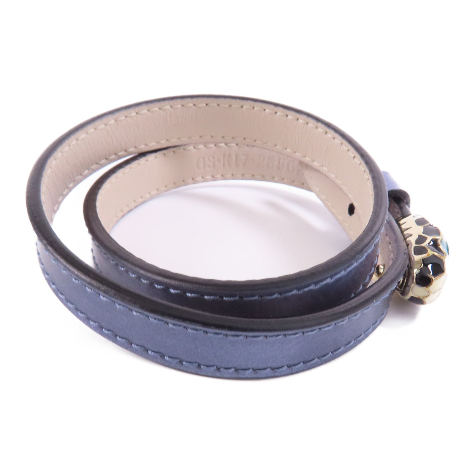 BVLGARI GHW Bracelet Patent Leather Blue