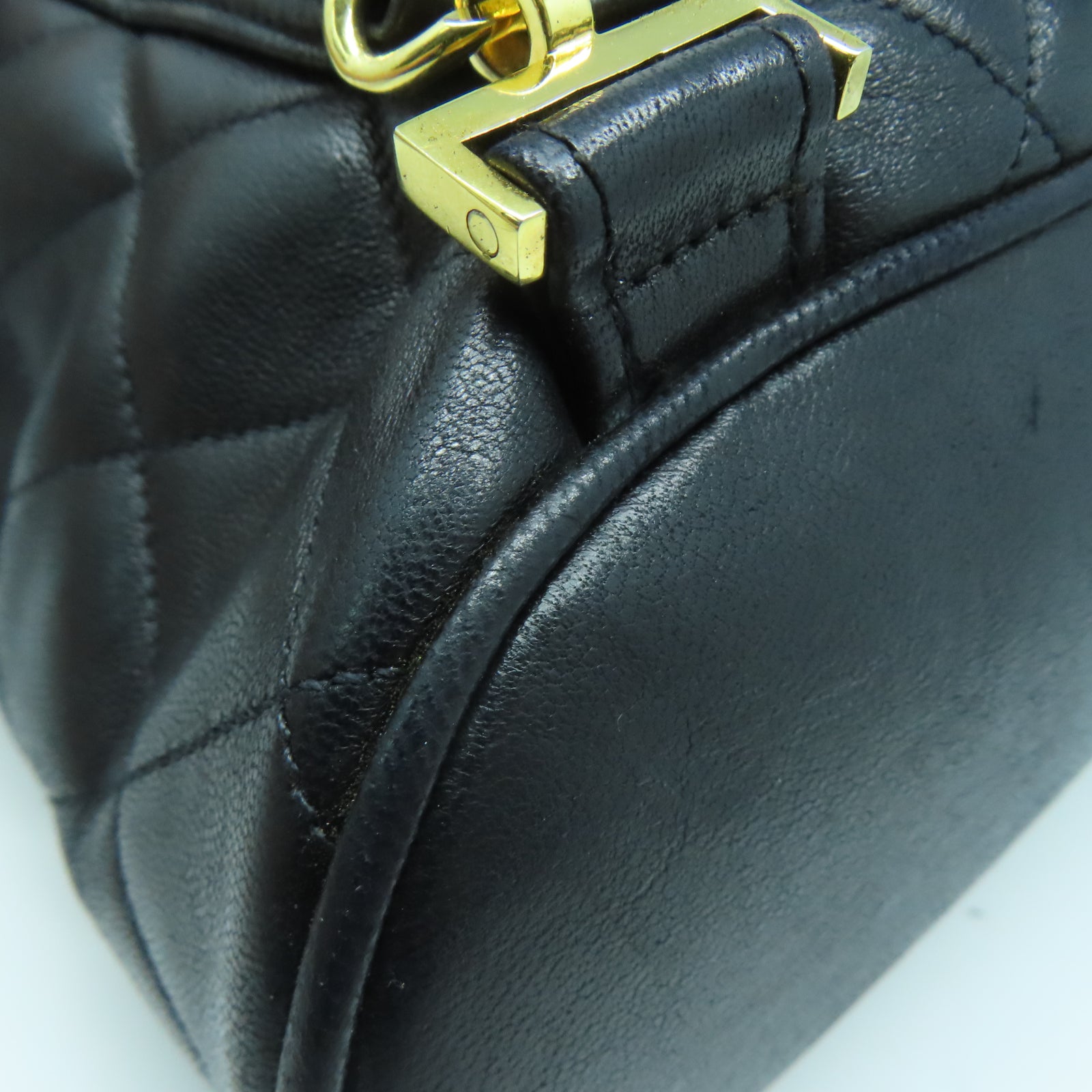 CHANEL 【激減優惠】羊皮皮革Rucksack金扣背包黑色