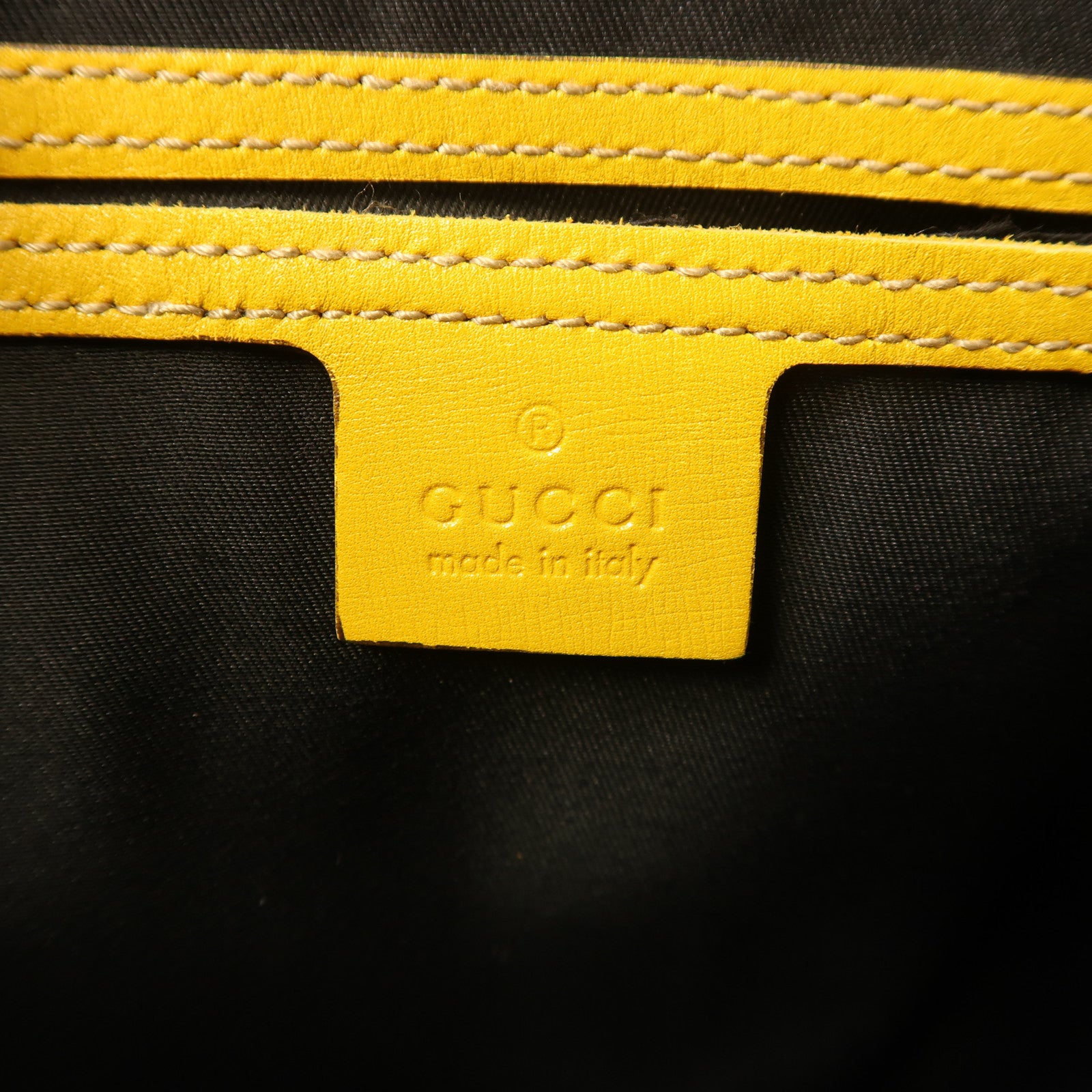 GUCCI 塗層帆布Boston Bag金扣手挽袋白色/黃色