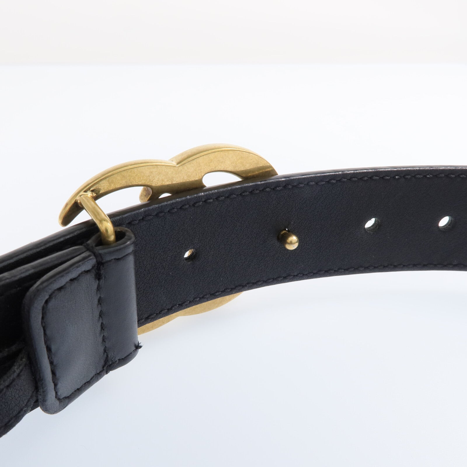 GUCCI 牛皮皮革GG Marmont Belt金扣皮帶