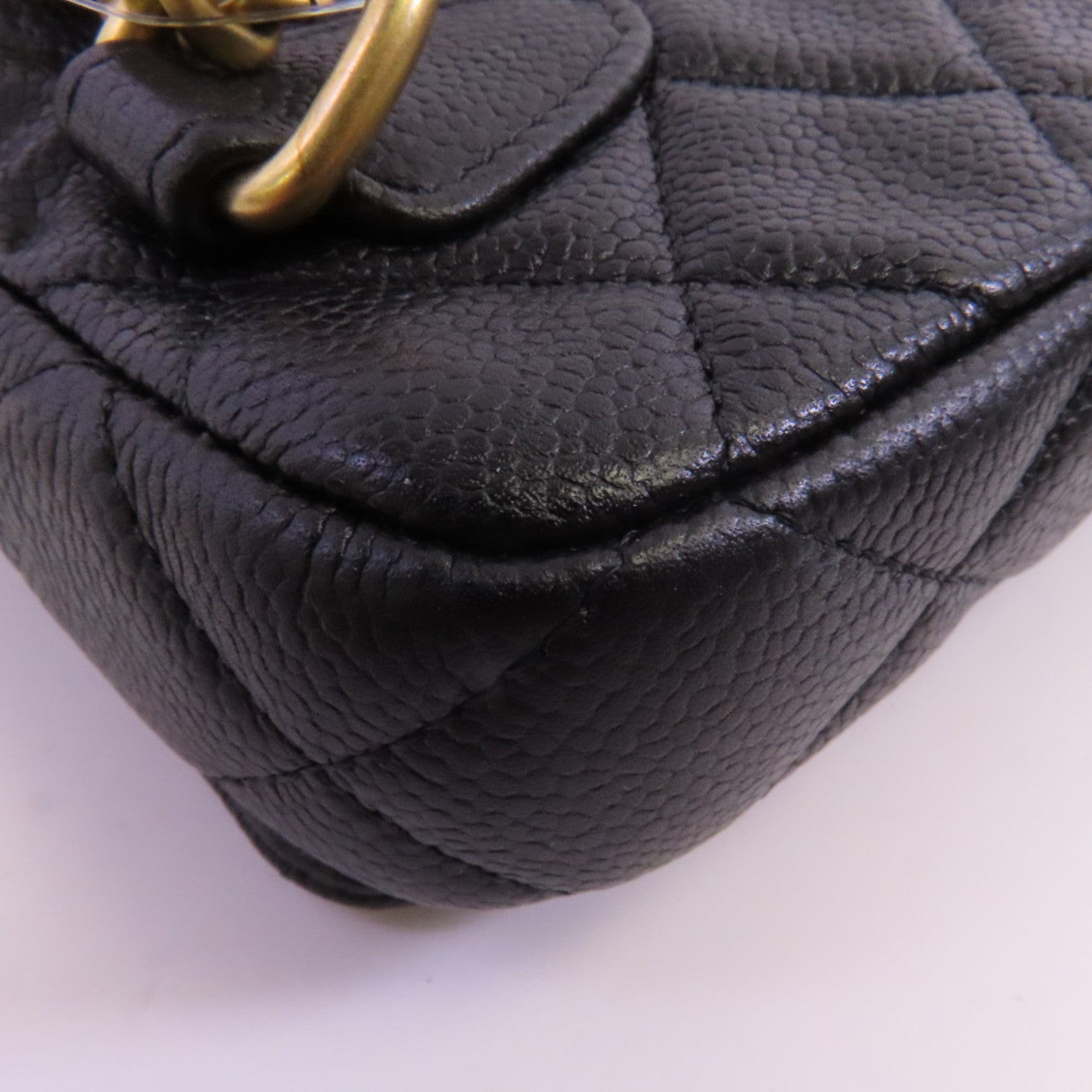 CHANEL 牛皮皮革Waist Bag金扣鏈帶腰包