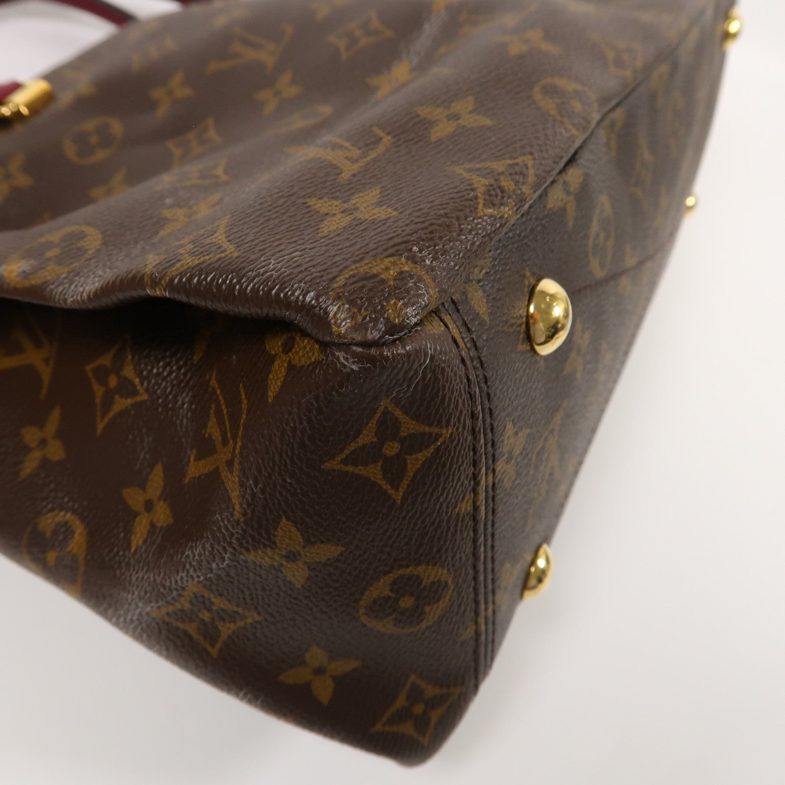LOUIS VUITTON Monogram Pallas金扣手挽肩背兩用袋棕色/紫色