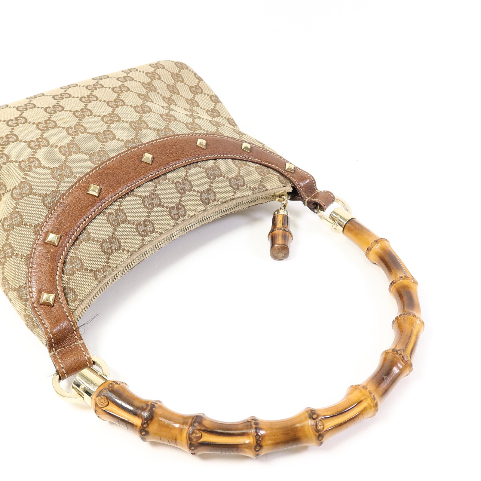 GUCCI GG帆布Bamboo Hand Bag手挽袋