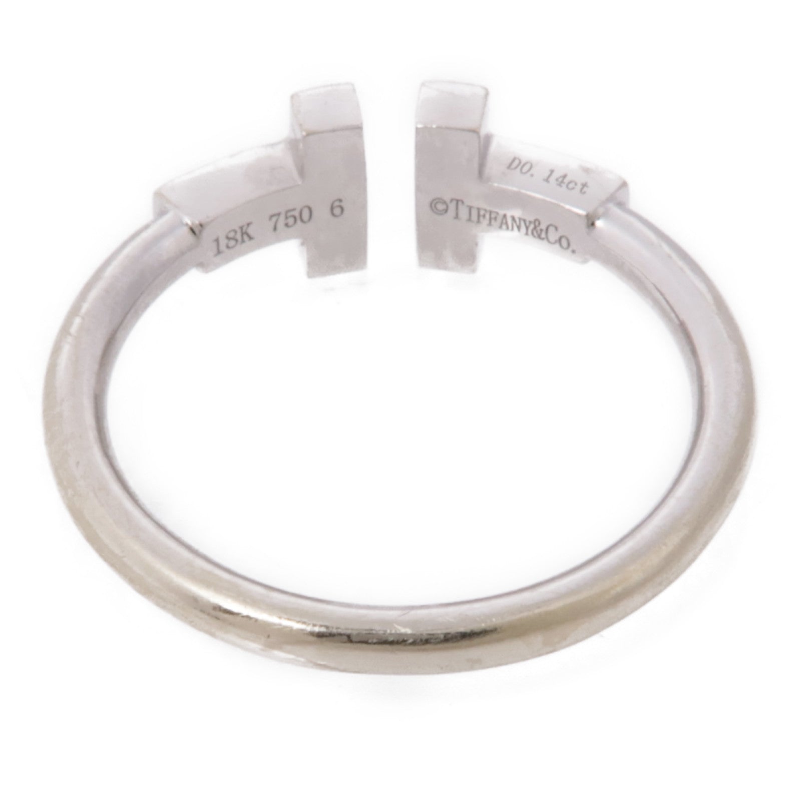 JEWELRY 18K白金T Ring鑽石戒指US#6