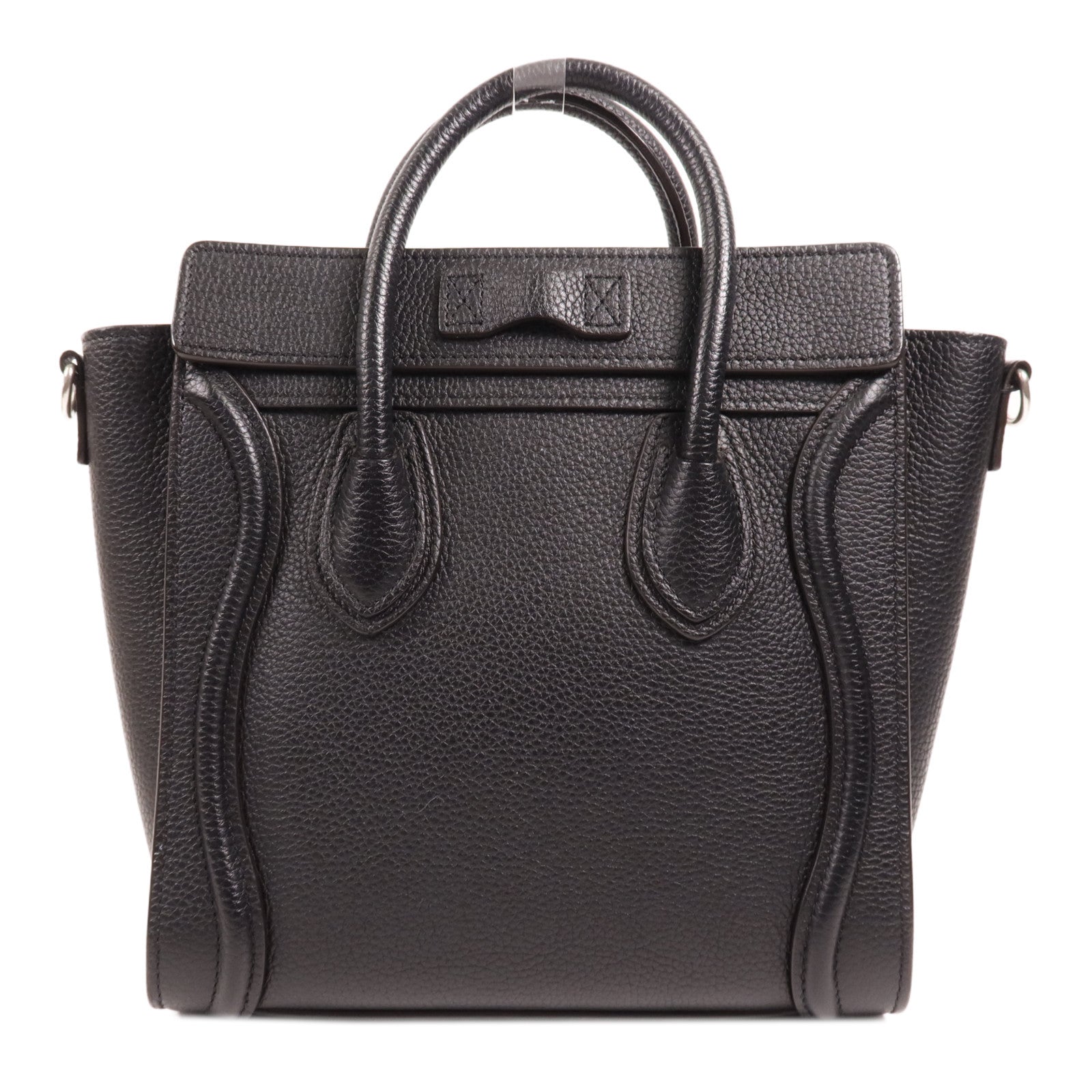 CELINE 牛皮皮革Nano Luggage銀扣手挽肩背兩用袋