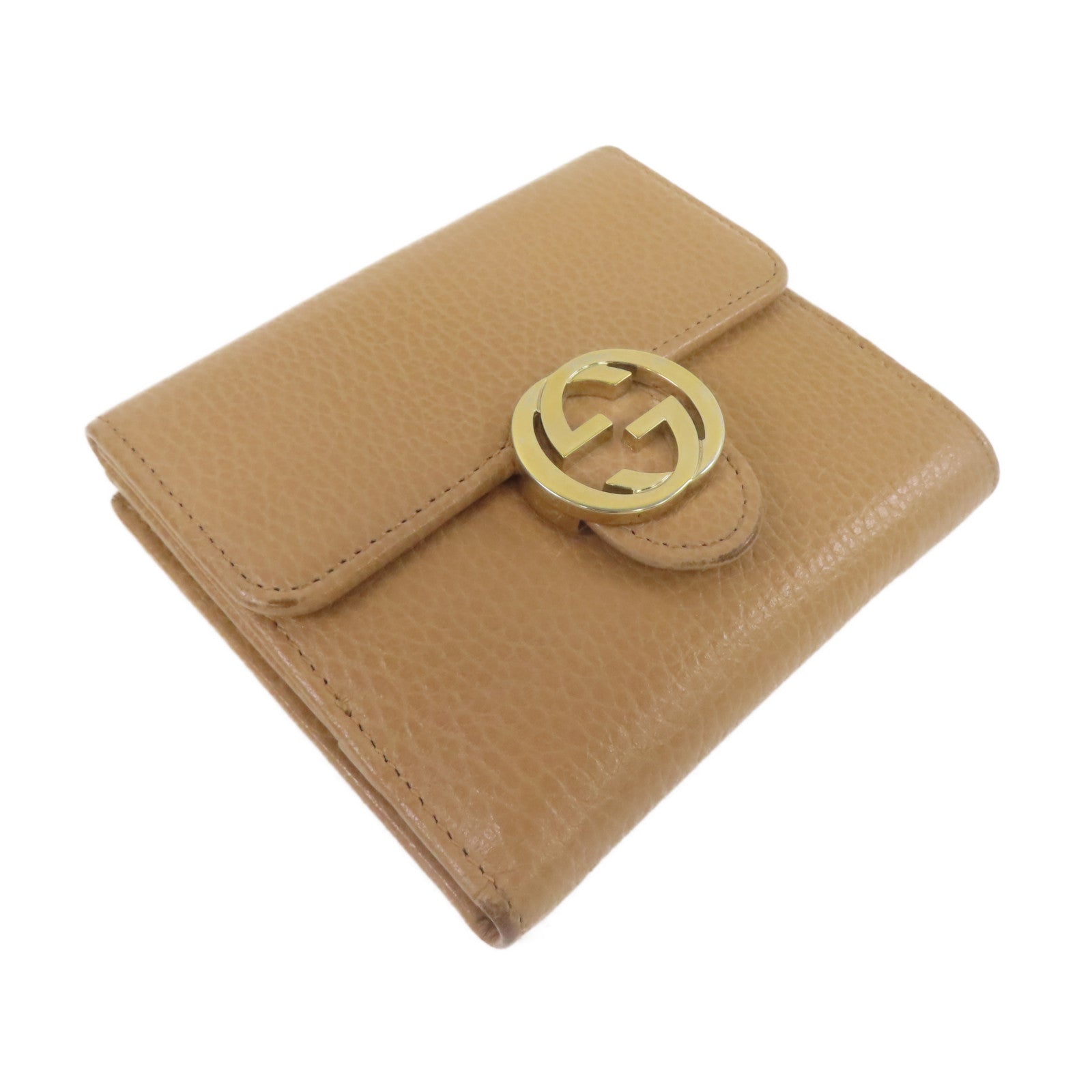 GUCCI 【激減優惠】皮革Wallet金扣錢包啡色
