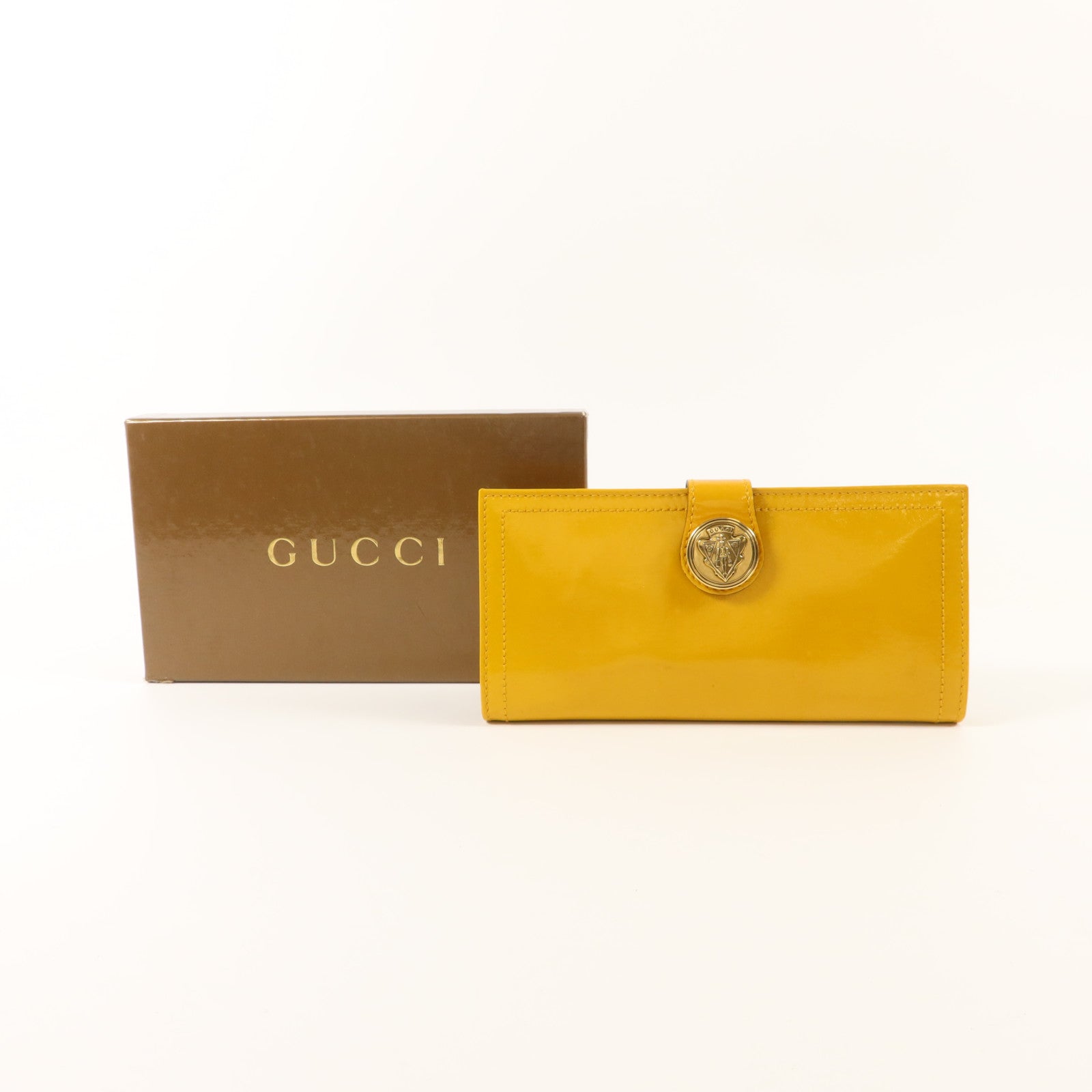 GUCCI 漆皮皮革Long Wallet金扣長錢包