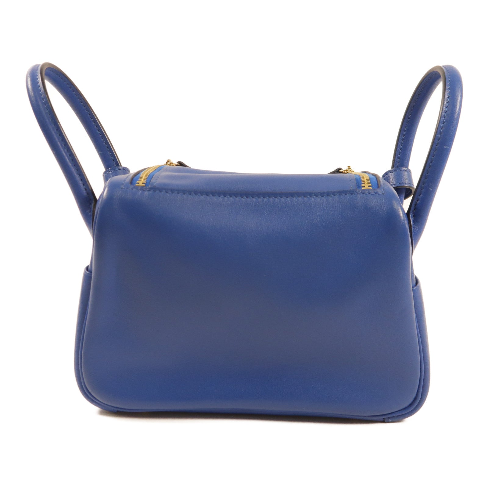 HERMES GHW Mini Lindy 20 Handbag Shoulder Bag Swift Leather Bleu France