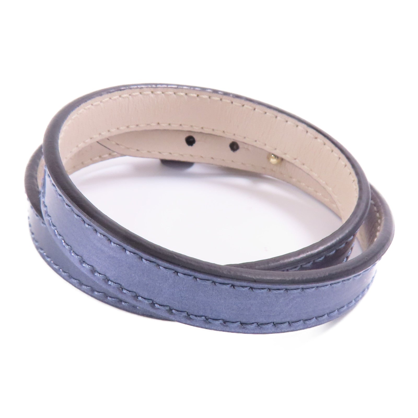 BVLGARI GHW Bracelet Patent Leather Blue