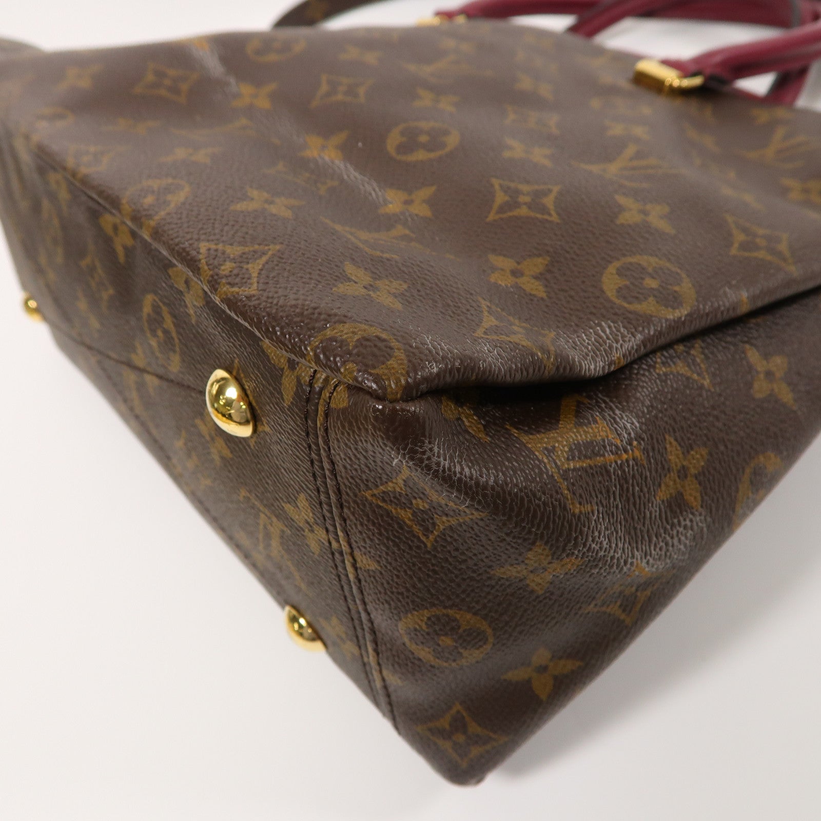 LOUIS VUITTON Monogram Pallas金扣手挽肩背兩用袋棕色/紫色