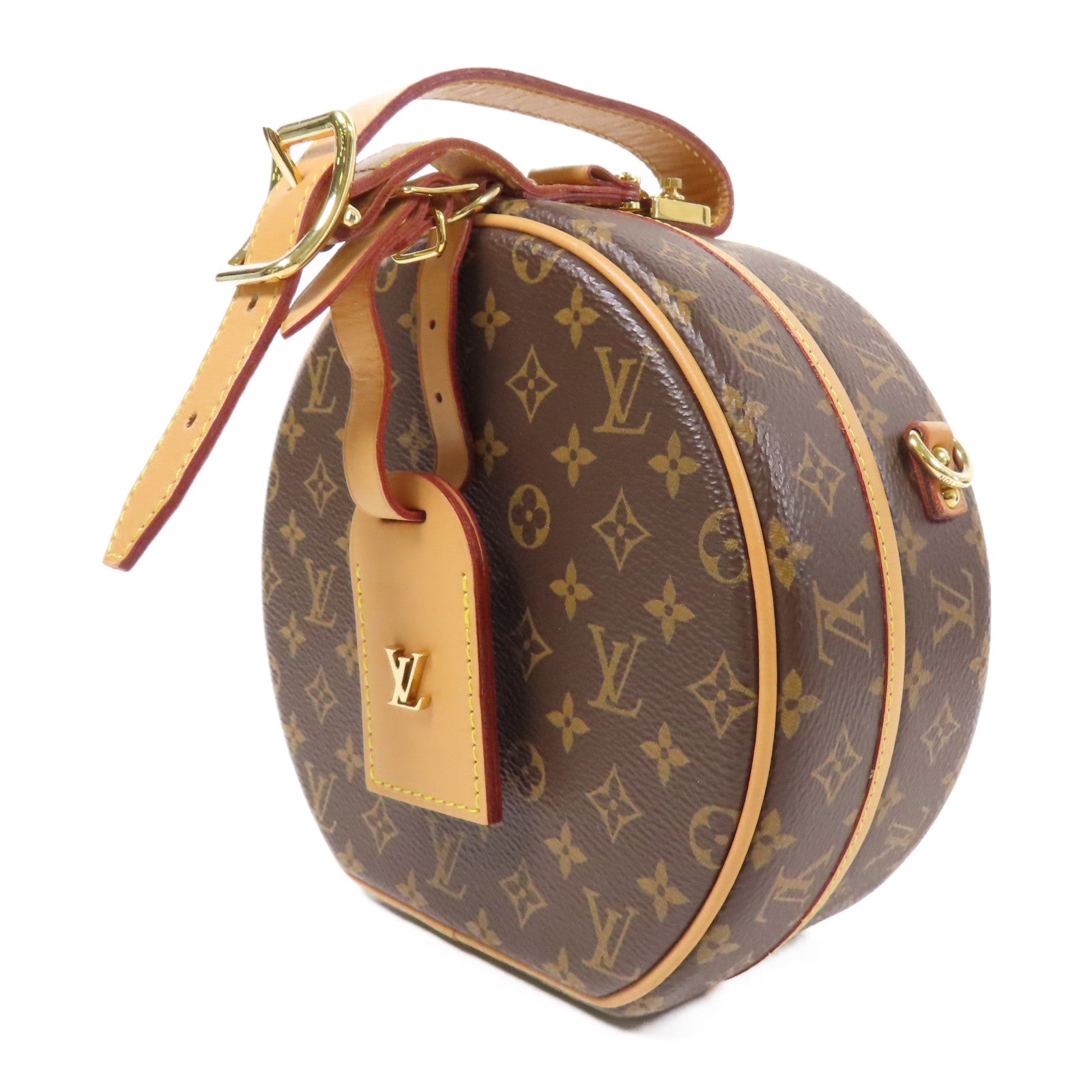 LOUIS VUITTON Monogram Petite Boite Chapeau金扣手挽肩背兩用袋