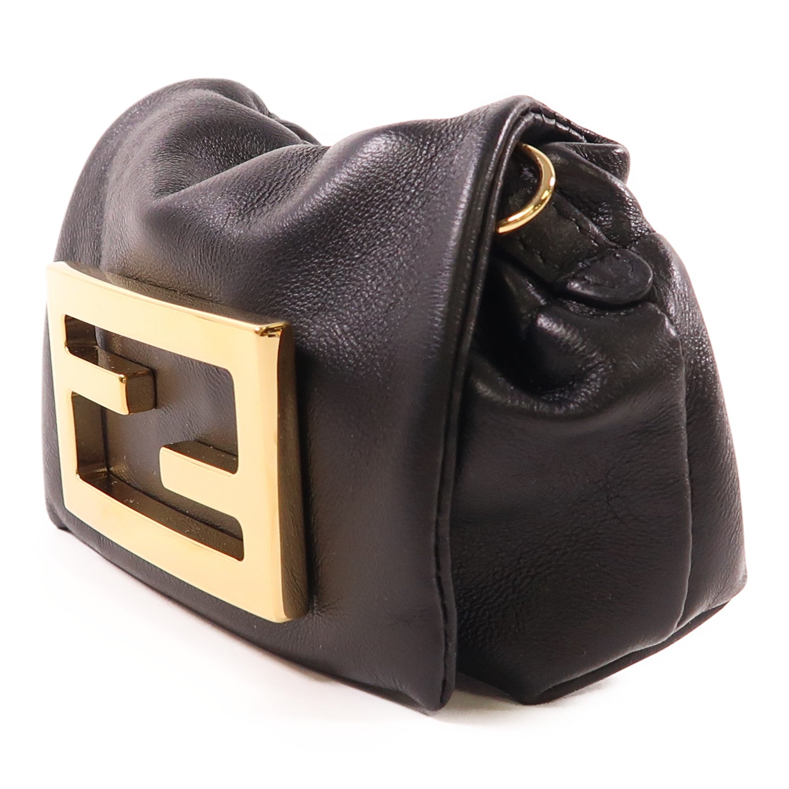 FENDI 羊皮皮革Mamma Baguette Mini Bag金扣肩背袋