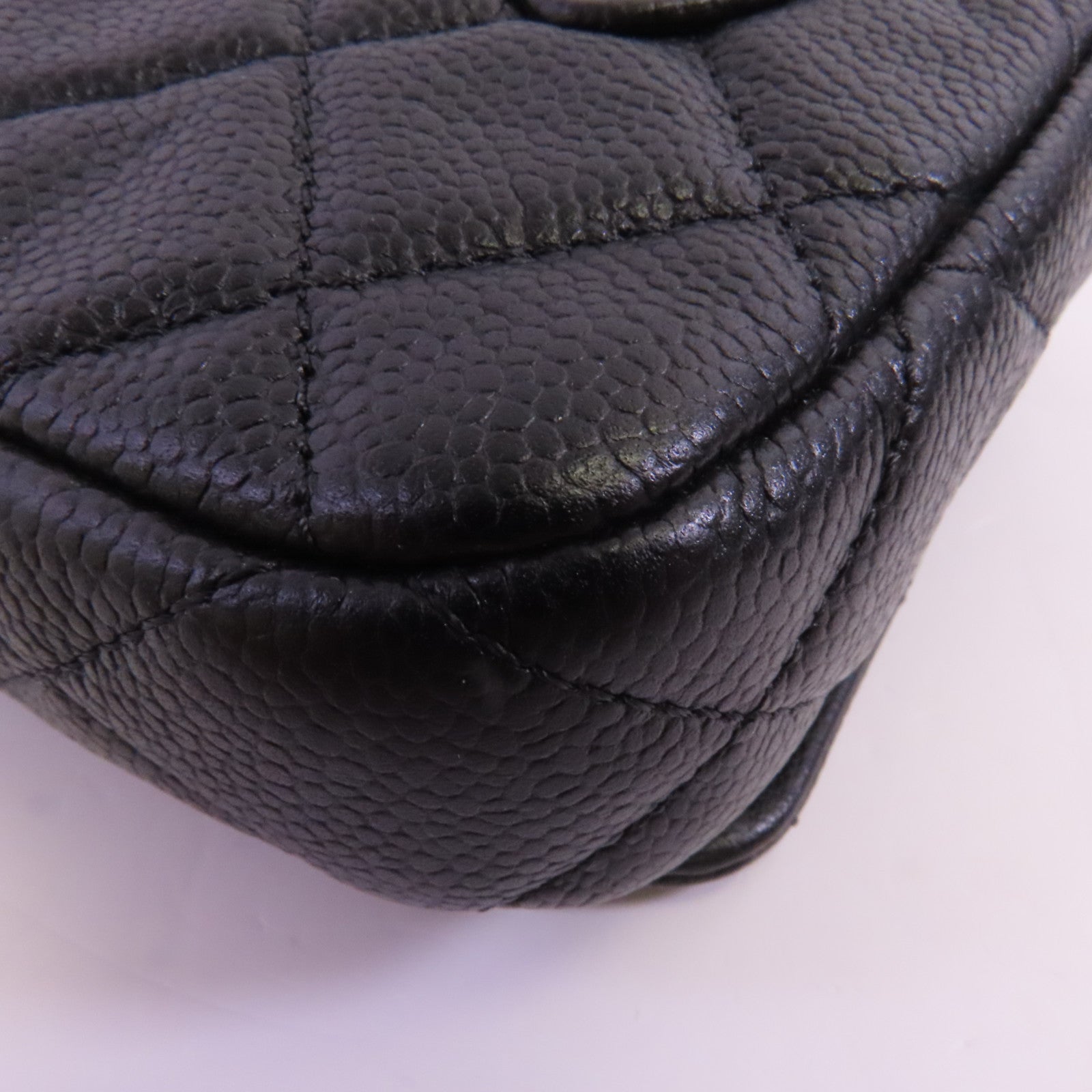 CHANEL 牛皮皮革Waist Bag金扣鏈帶腰包