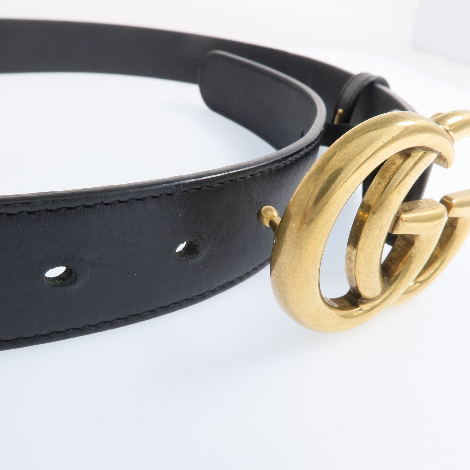 GUCCI 牛皮皮革GG Marmont Belt金扣皮帶