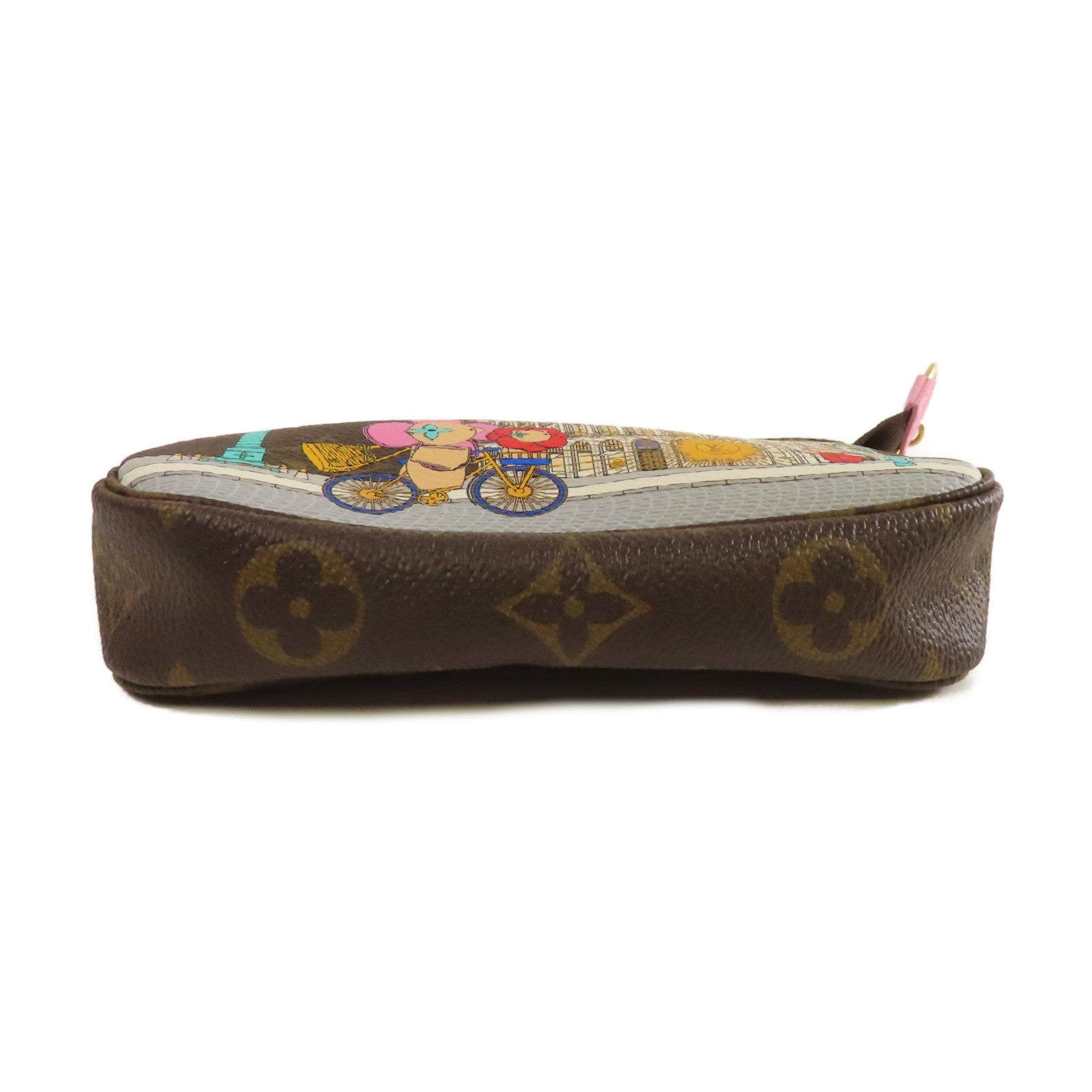 LOUIS VUITTON 【激減優惠】Monogram Mini Pochette Accessoires Pouch金扣鏈帶手挽袋啡色
