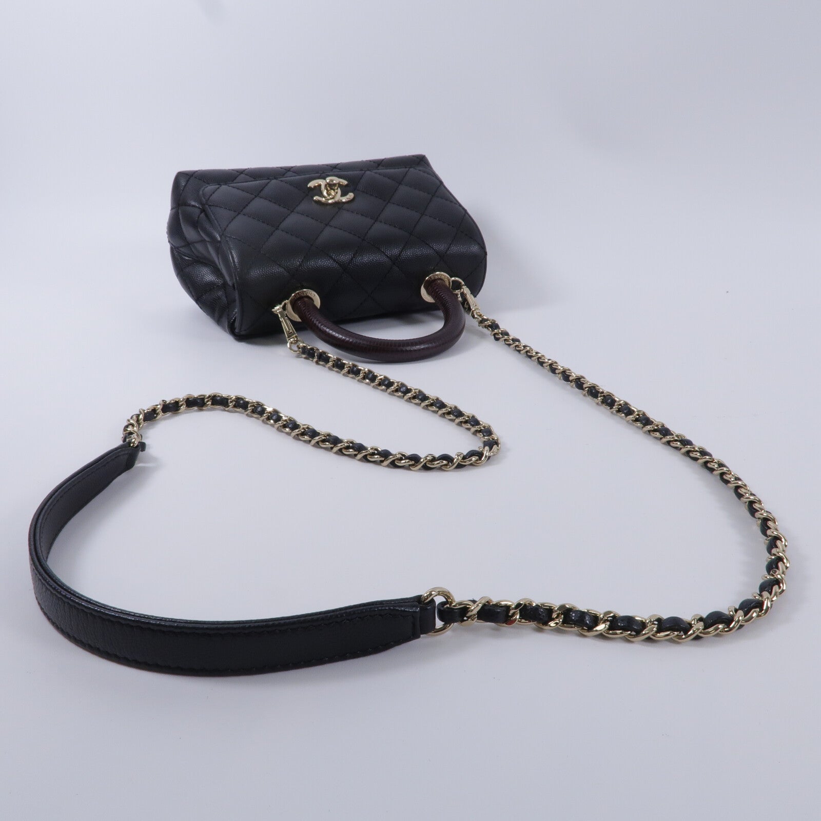 CHANEL 牛皮皮革Mini Coco Handle手挽肩背兩用袋