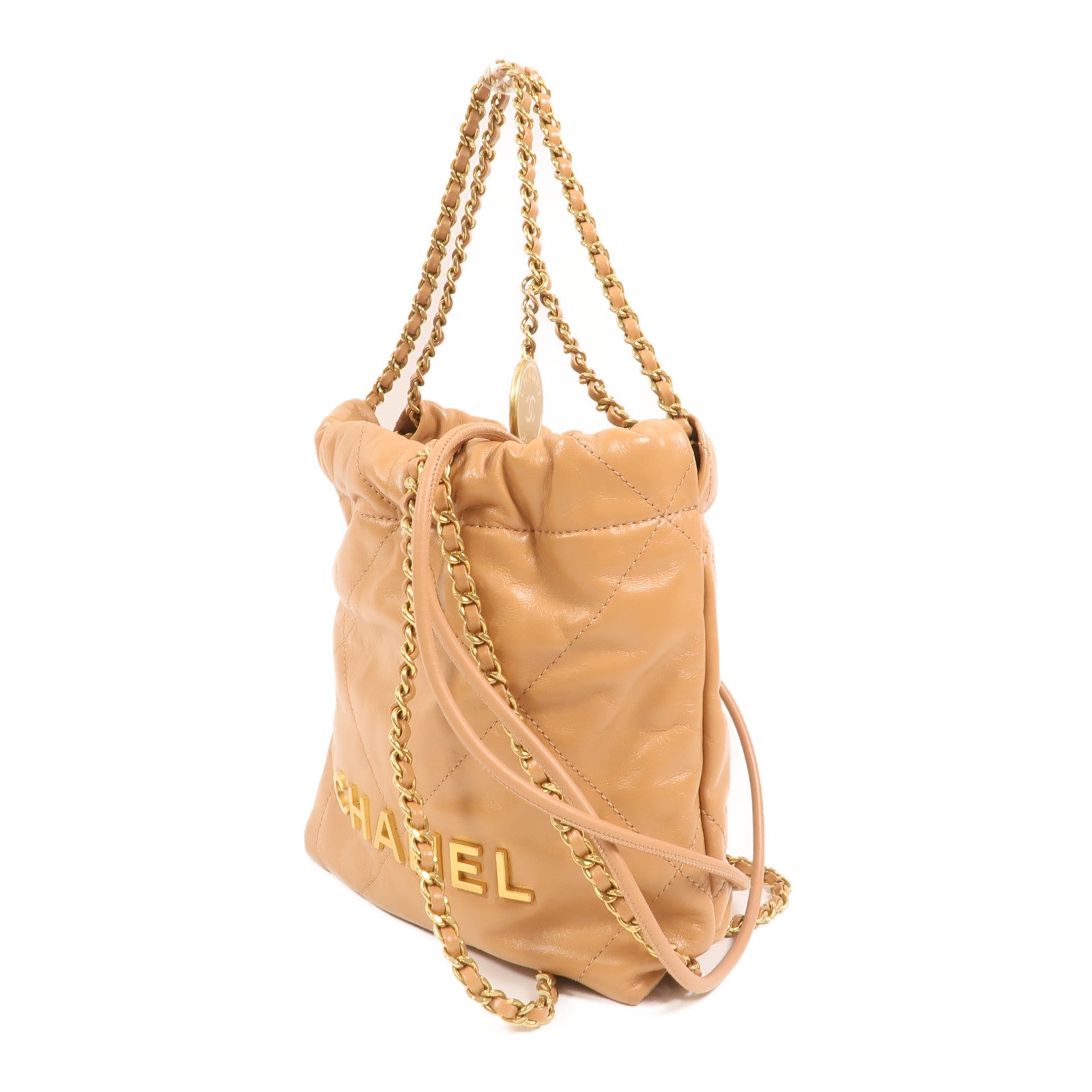 CHANEL 牛皮皮革Chanel 22 Mini金扣鏈帶肩背袋