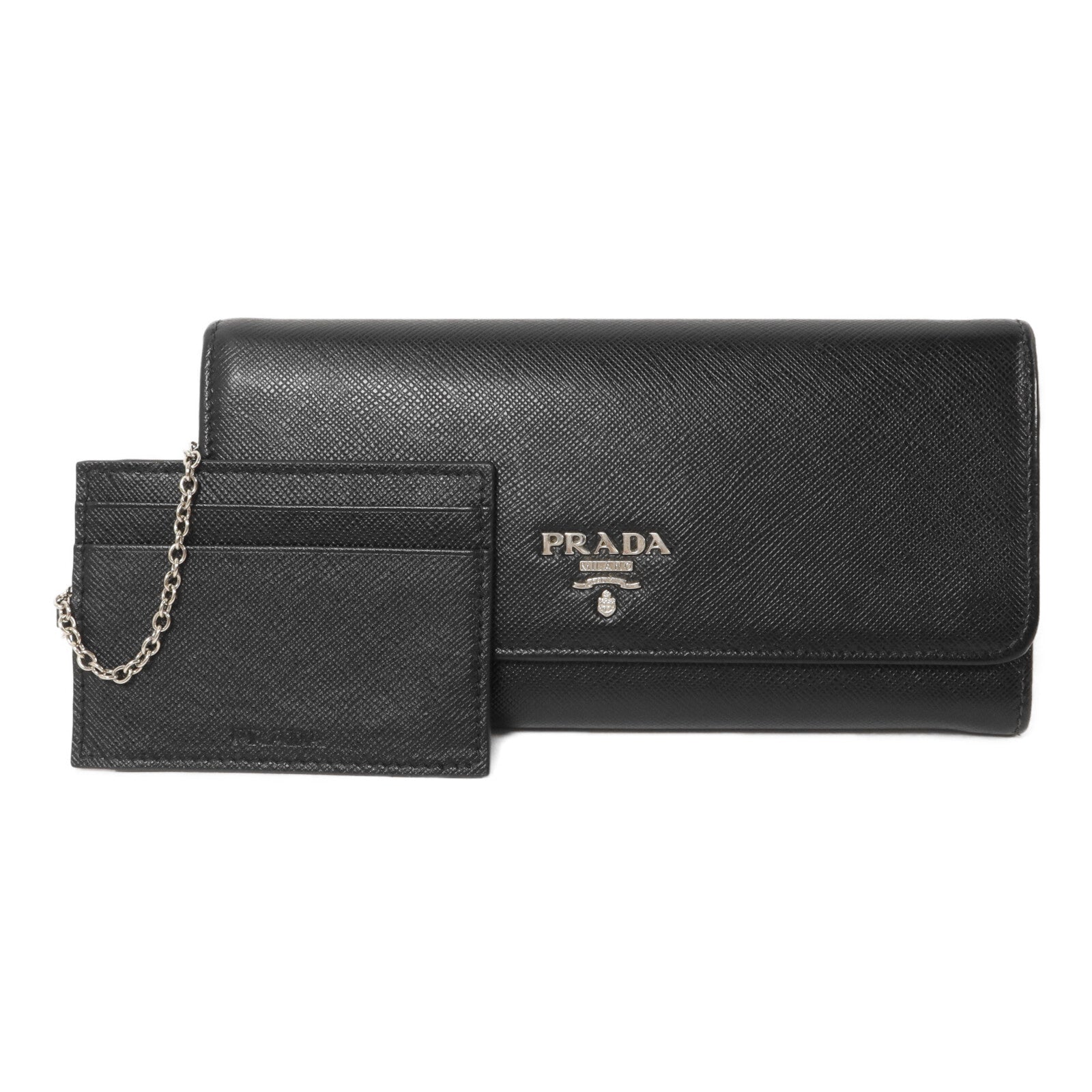 PRADA Saffiano皮革Long Wallet with Card Case長錢包連卡片套