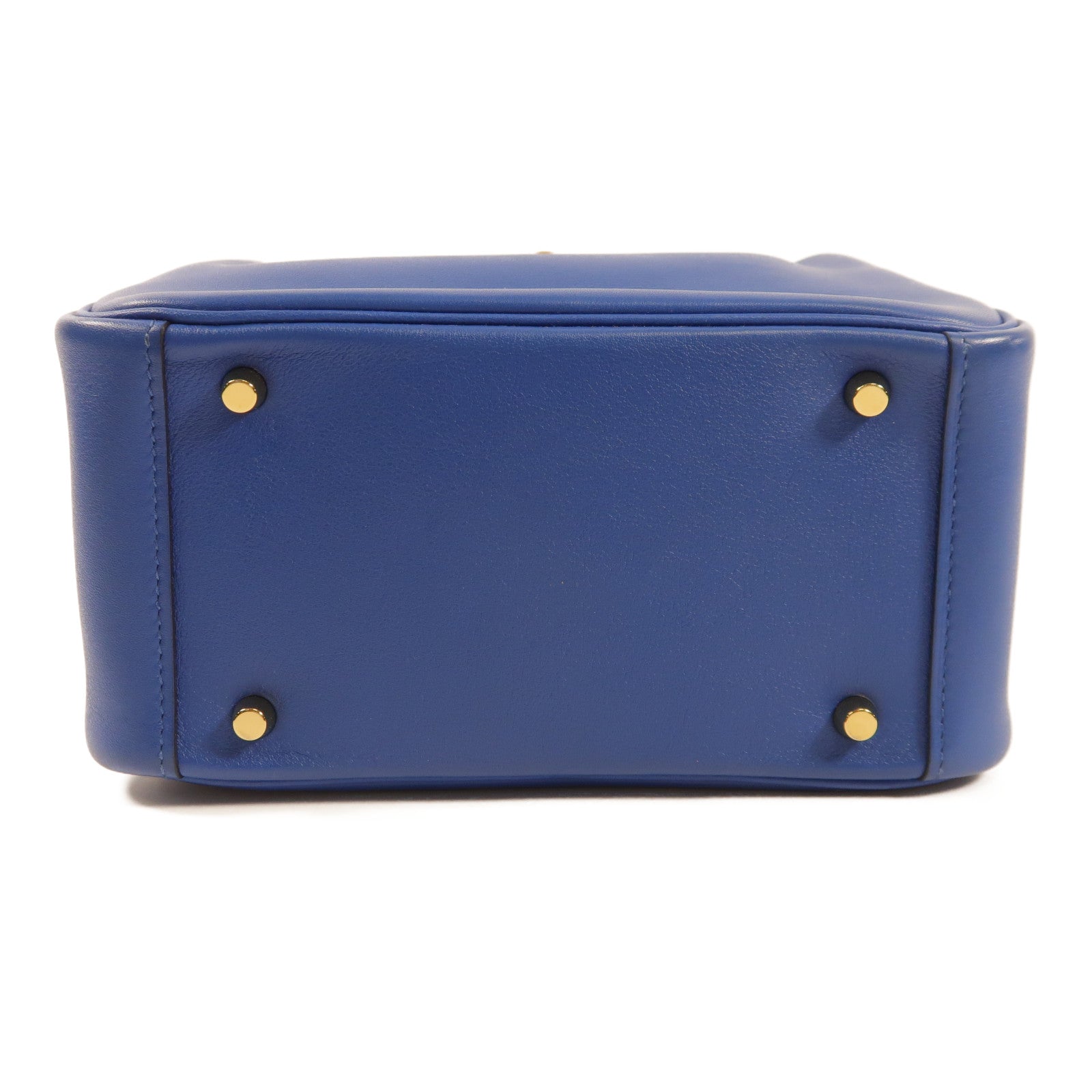 HERMES GHW Mini Lindy 20 Handbag Shoulder Bag Swift Leather Bleu France