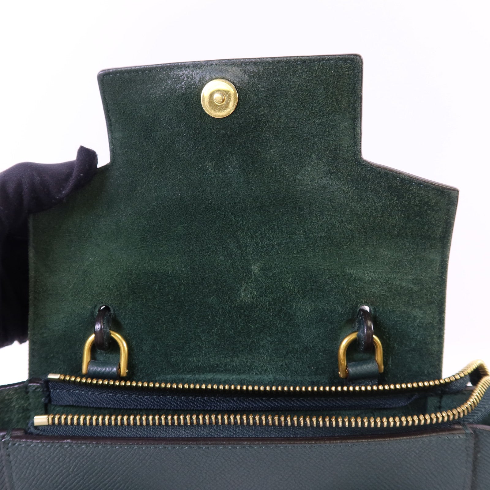 CELINE 牛皮皮革Nano Belt Bag金扣手挽肩背兩用袋