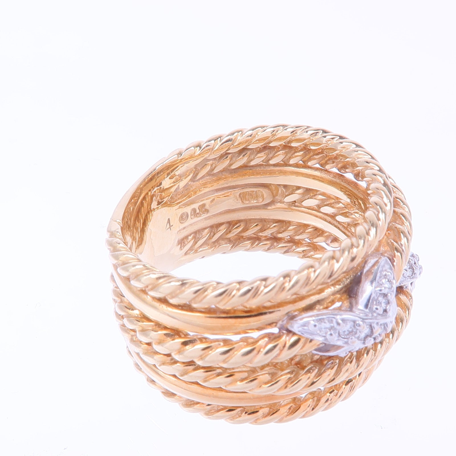 JEWELRY 18K白金/黃金Diamond Ring鑽石戒指US#4.75