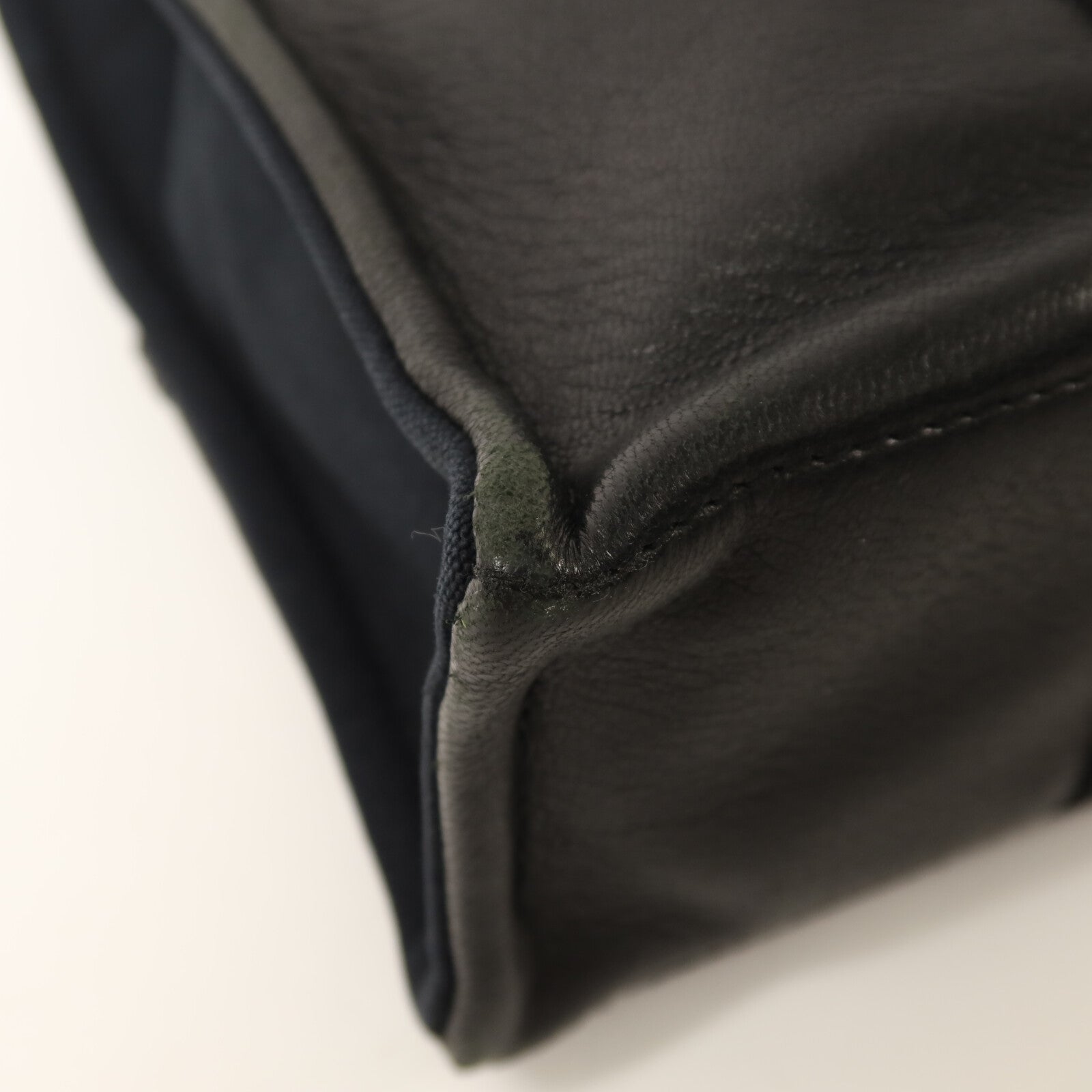 HERMES 帆布/牛皮皮革Fourre Tout PM銀扣手挽袋Noir