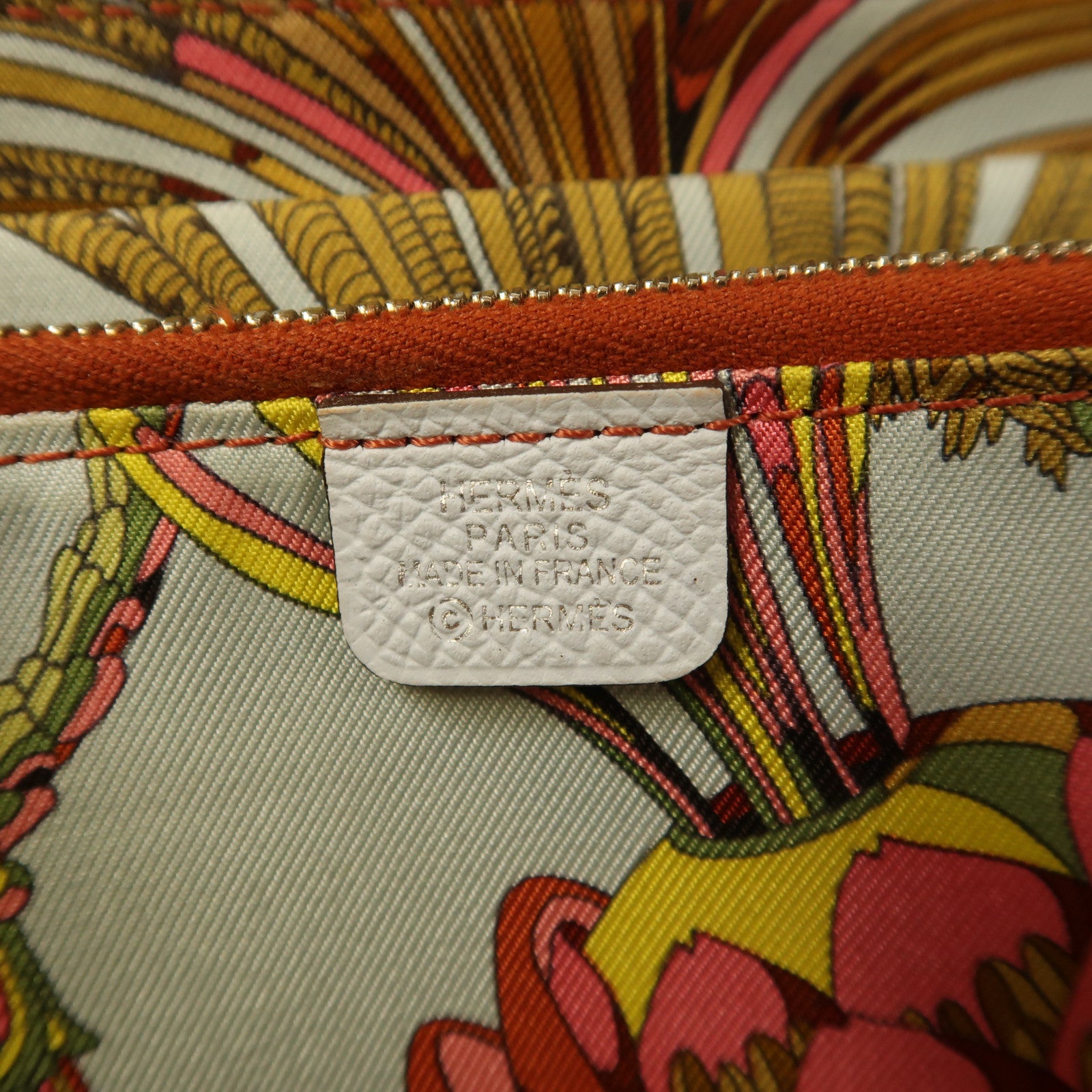 HERMES Epsom皮革Silk In Long Wallet銀扣長錢包藍色