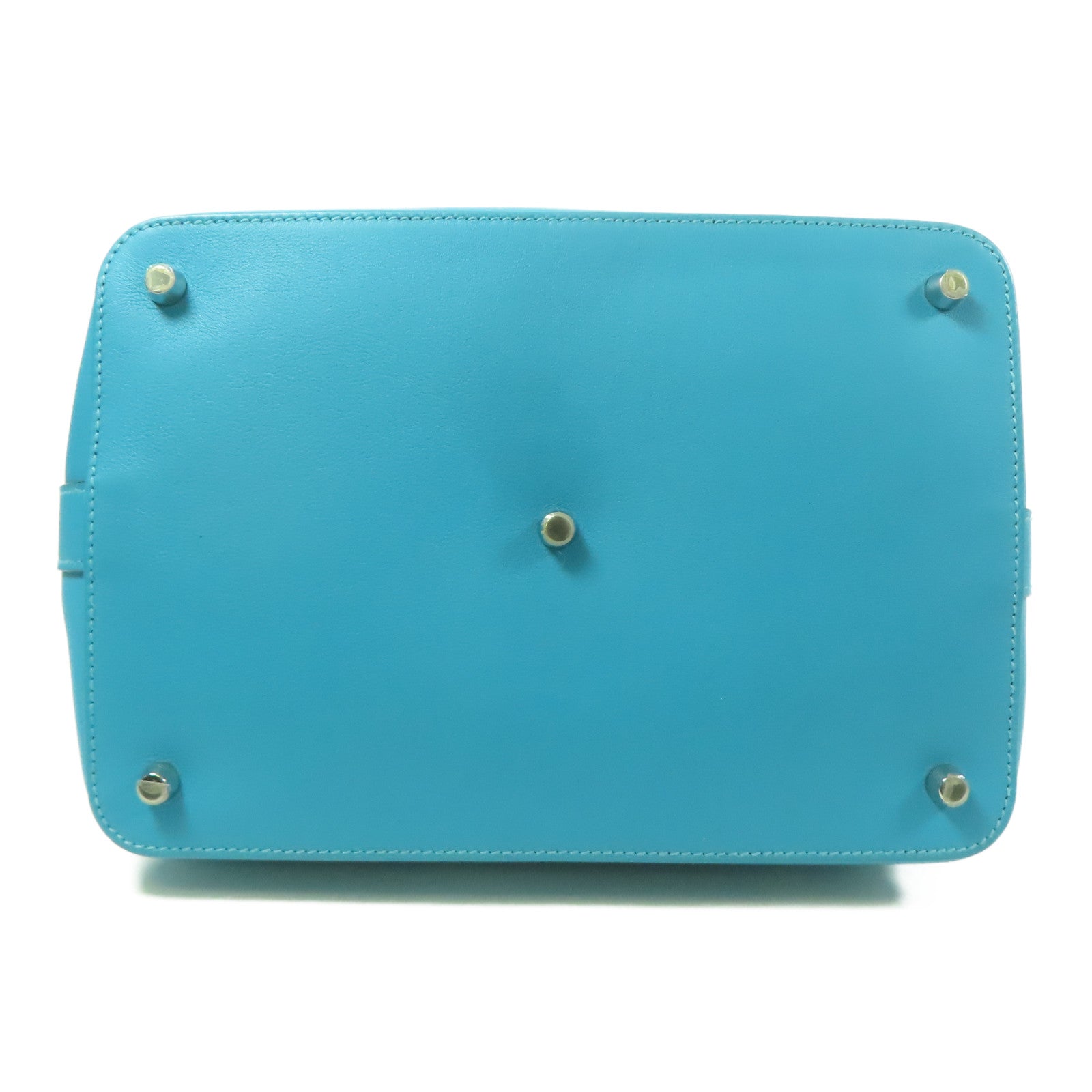 HERMES Swift皮革Toolbox 26銀扣手挽肩背兩用袋Turquoise