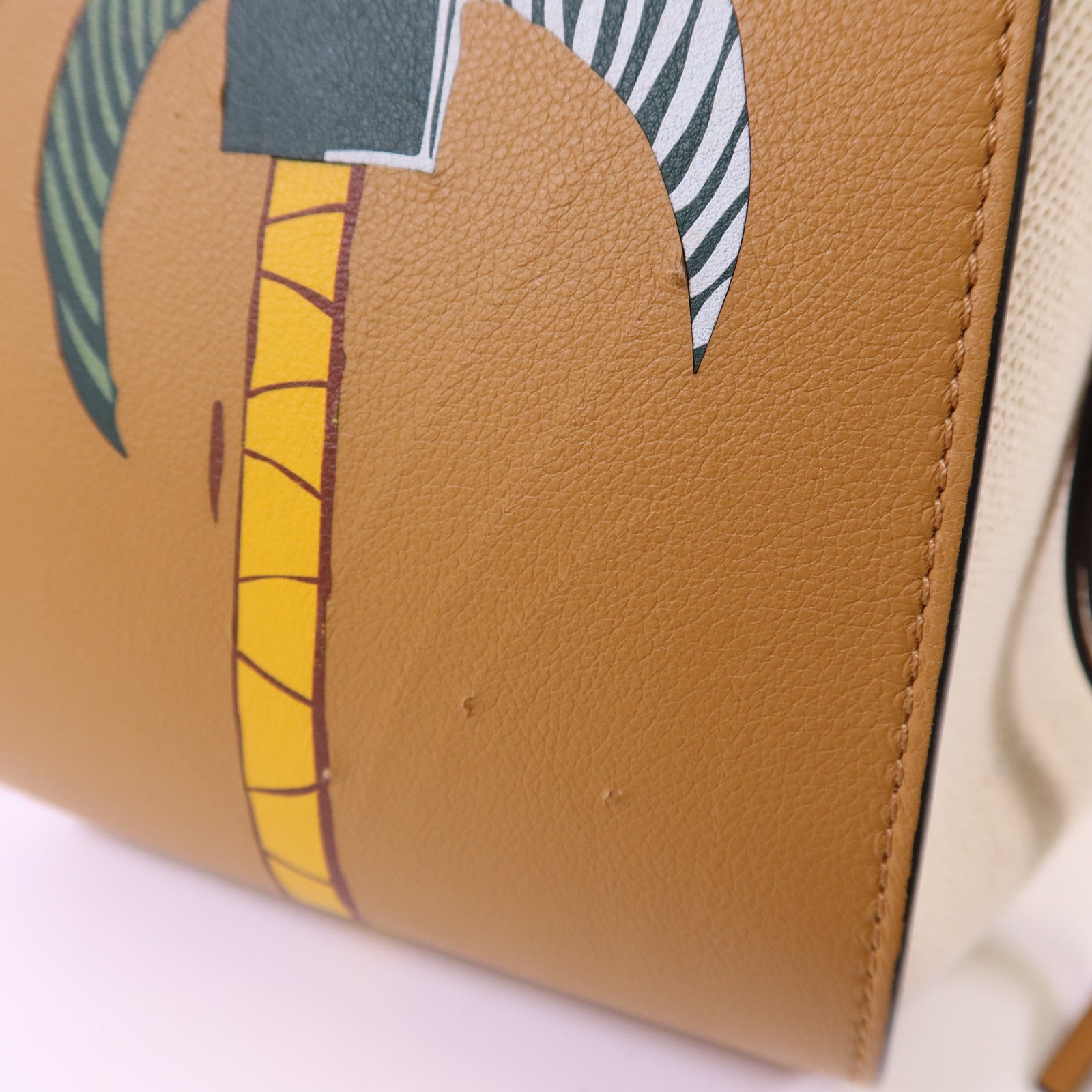 LOEWE 帆布/牛皮皮革Small Hammock Ken Price銀扣肩背袋