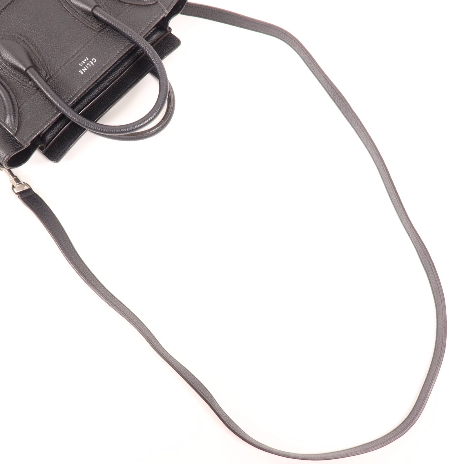 CELINE 牛皮皮革Nano Luggage銀扣手挽肩背兩用袋