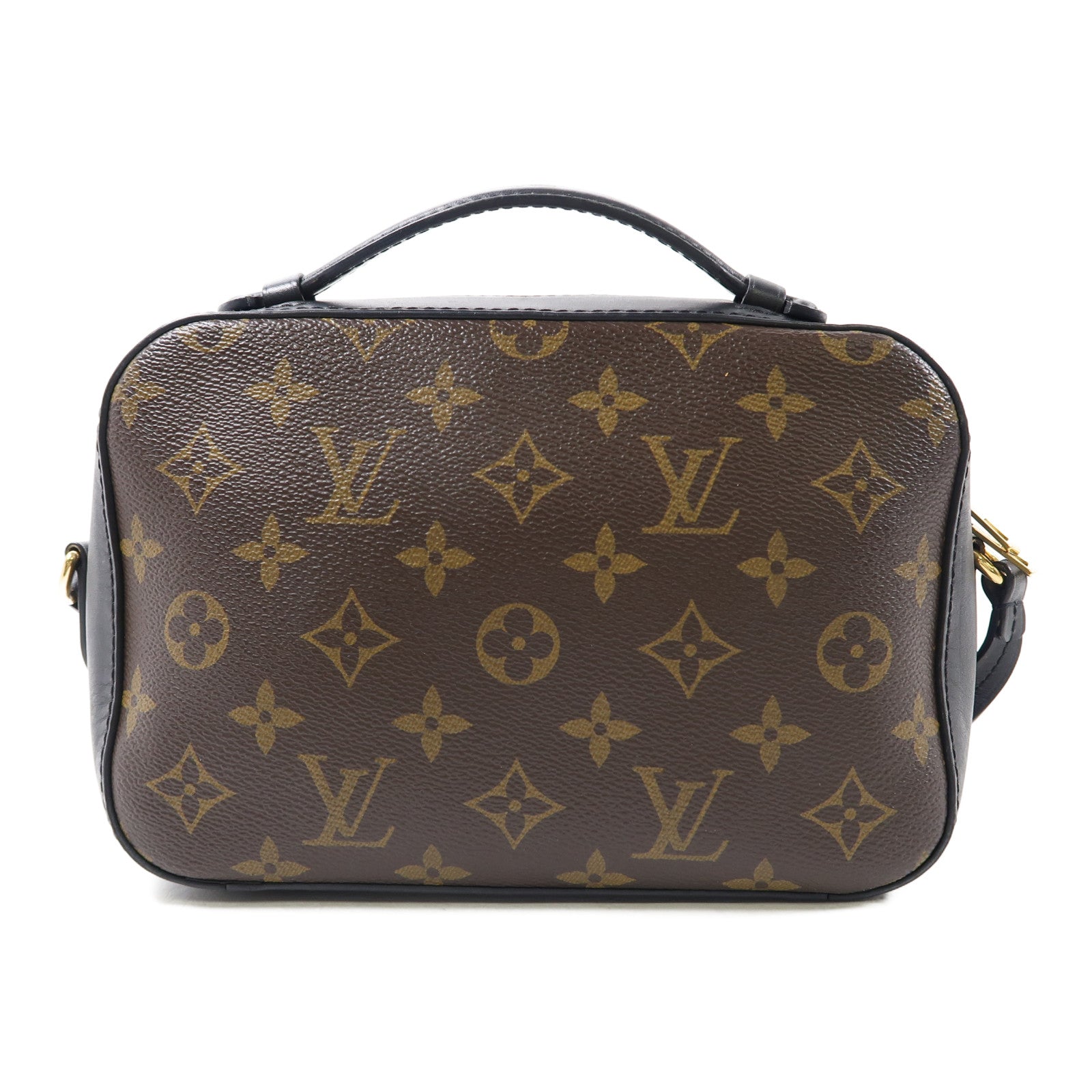 LOUIS VUITTON Monogram Saintogen金扣手挽肩背兩用袋棕色/黑色
