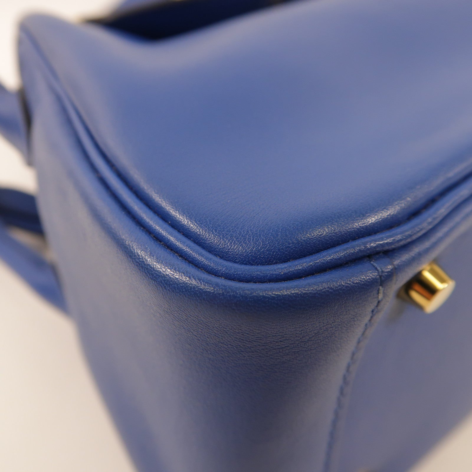 HERMES GHW Mini Lindy 20 Handbag Shoulder Bag Swift Leather Bleu France