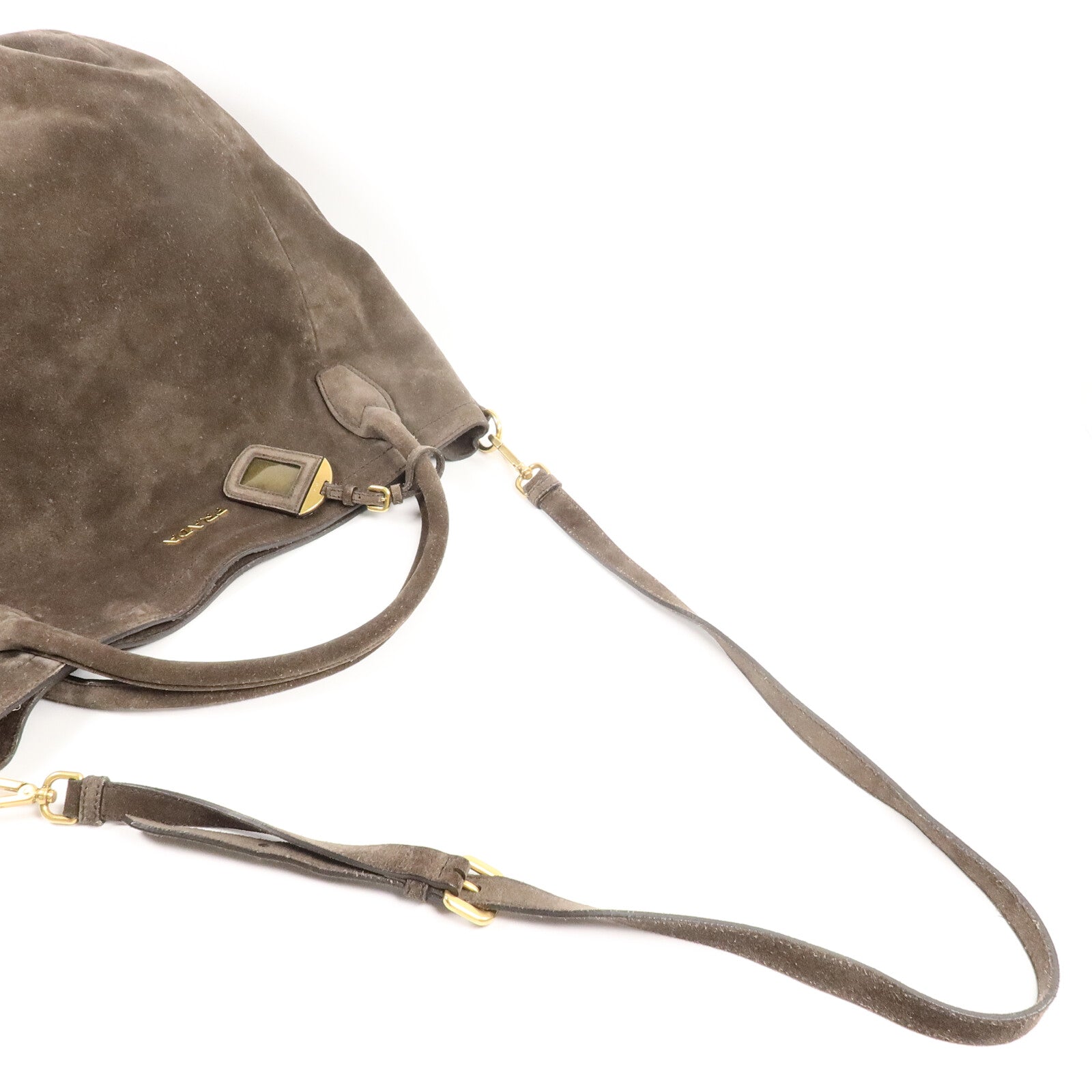PRADA 麂皮皮革Borsa in Camoscio手挽肩背兩用袋