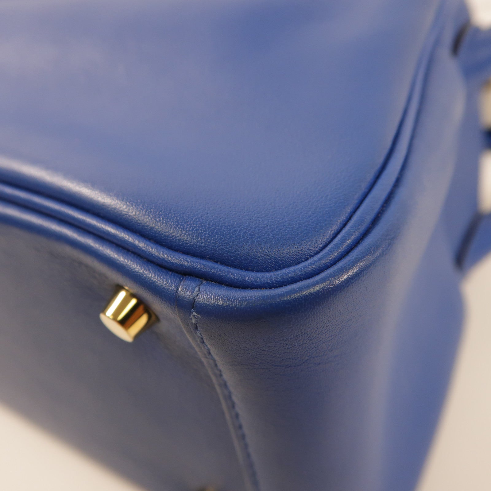 HERMES GHW Mini Lindy 20 Handbag Shoulder Bag Swift Leather Bleu France