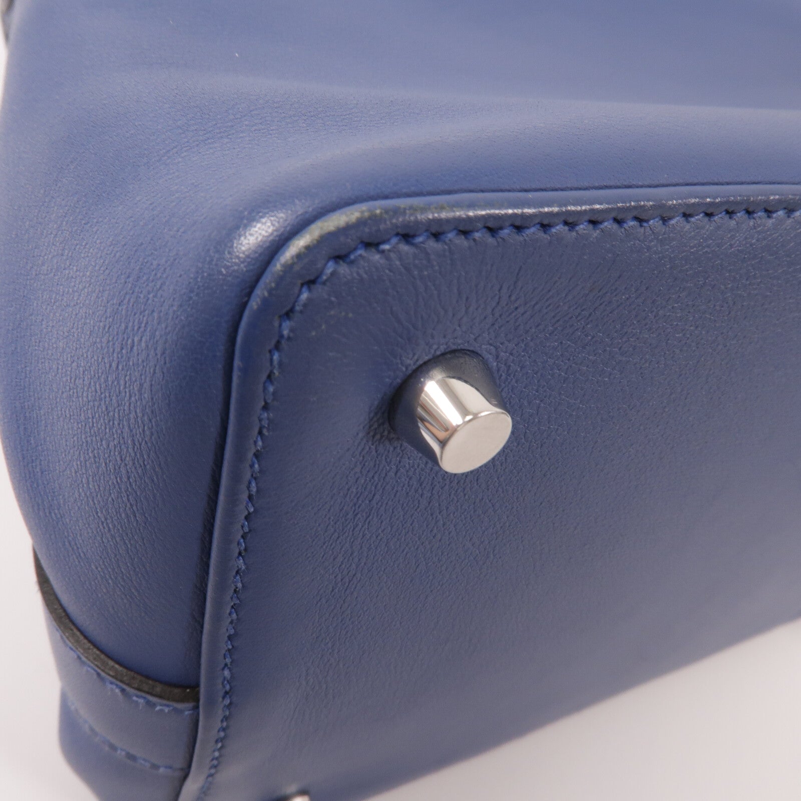 HERMES Swift皮革Toolbox 20手挽肩背兩用袋Bleu Agate