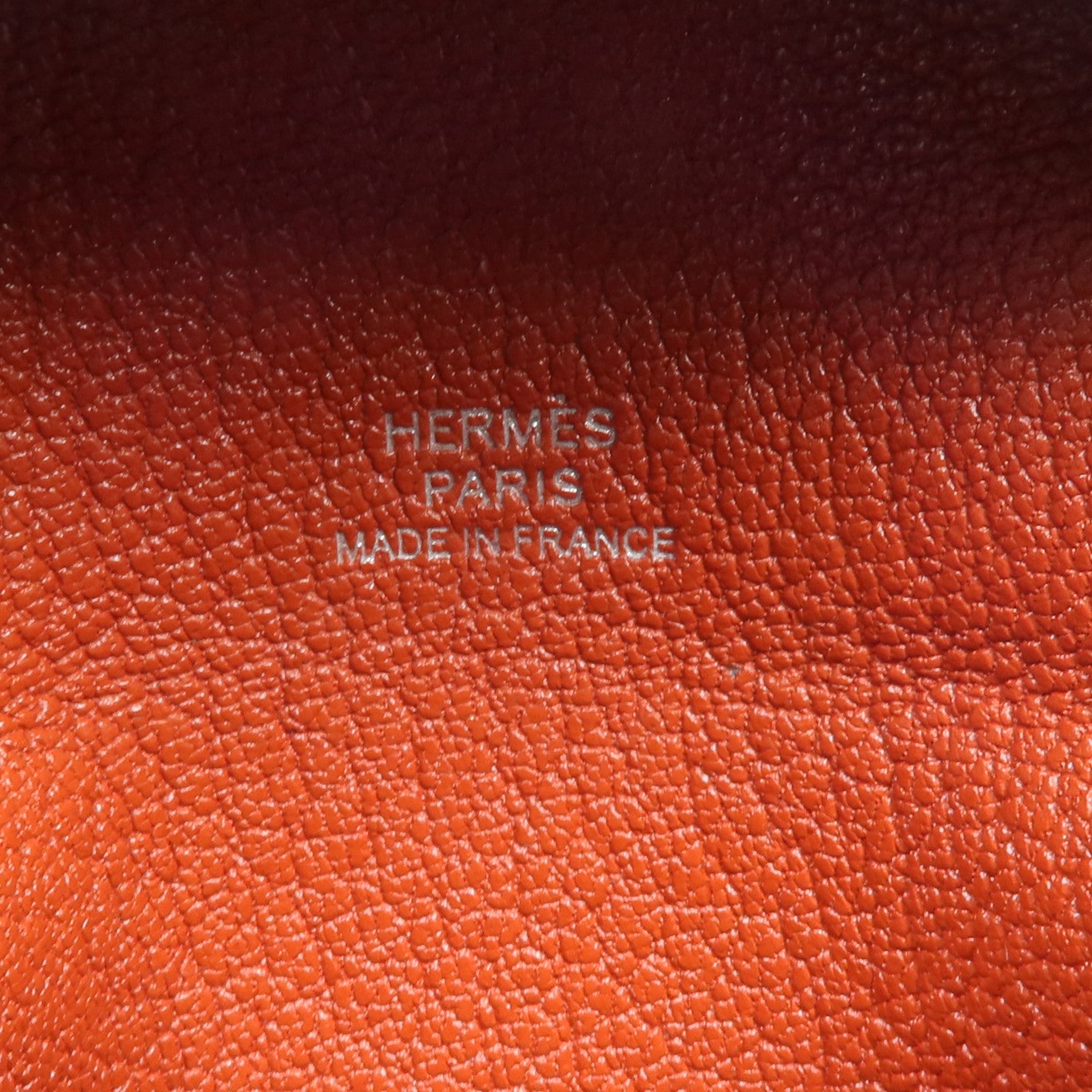 HERMES Chevre皮革Bastia銀扣零錢包Bleu Brume/Cuivre