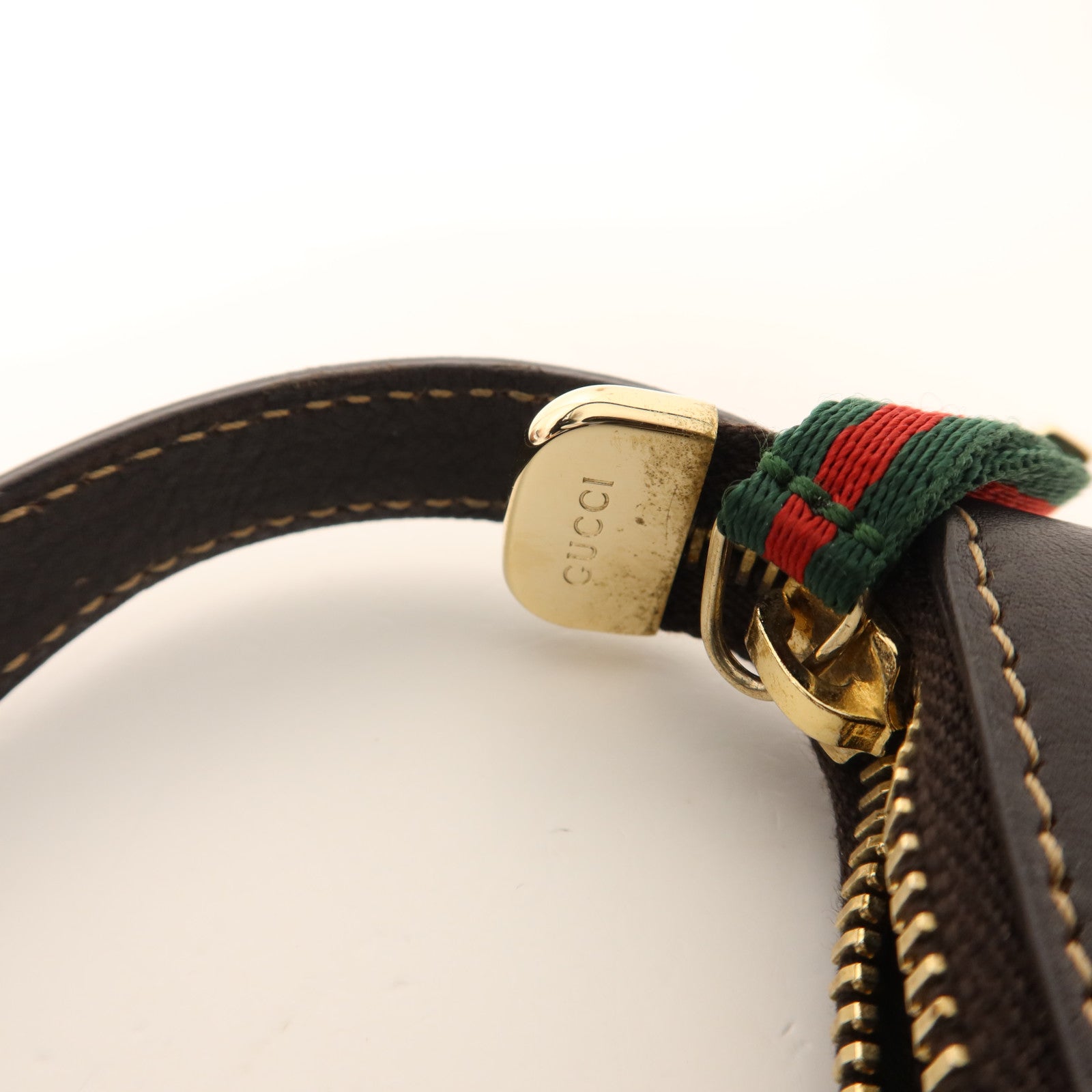 GUCCI 帆布Accessory Pouch Sherry Line Vintage金扣手挽袋