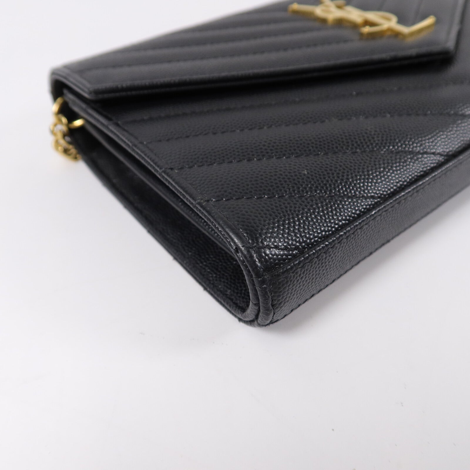 YVES SAINT LAURENT 牛皮皮革Cassandre Envelope鏈帶肩背袋