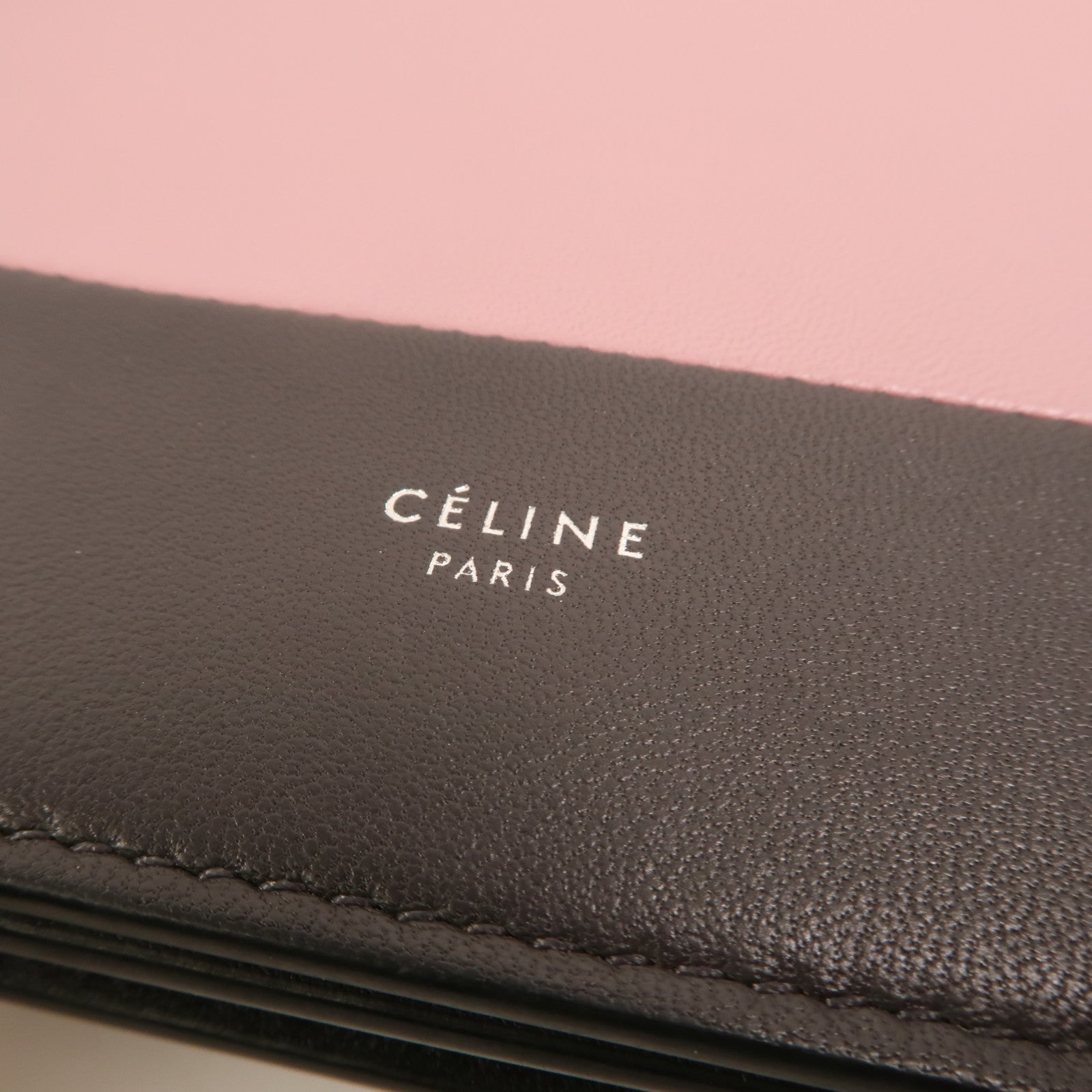 CELINE 牛皮皮革Frame Woc銀扣鏈帶肩背袋