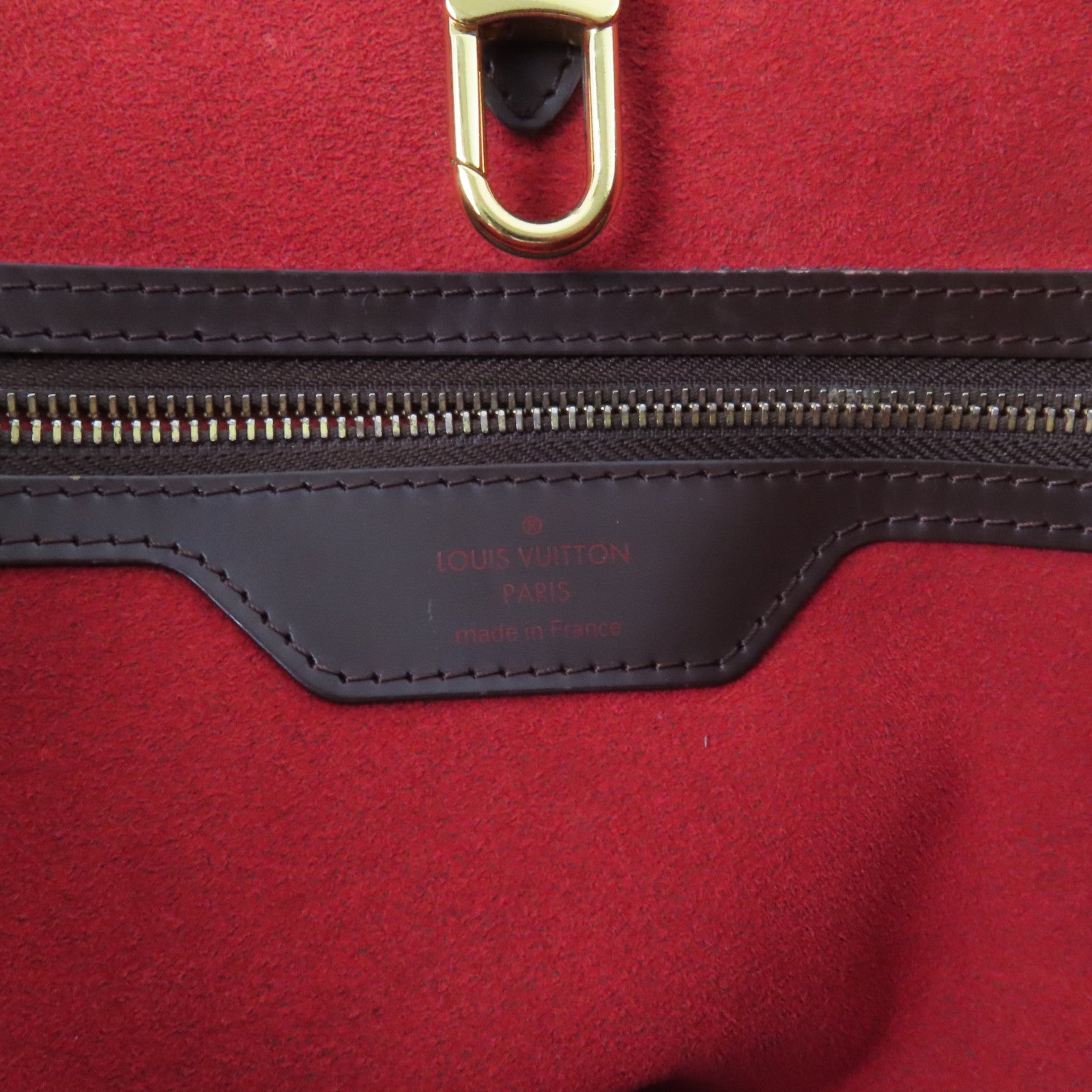 LOUIS VUITTON Damier Ebene Hampstead MM金扣肩背袋