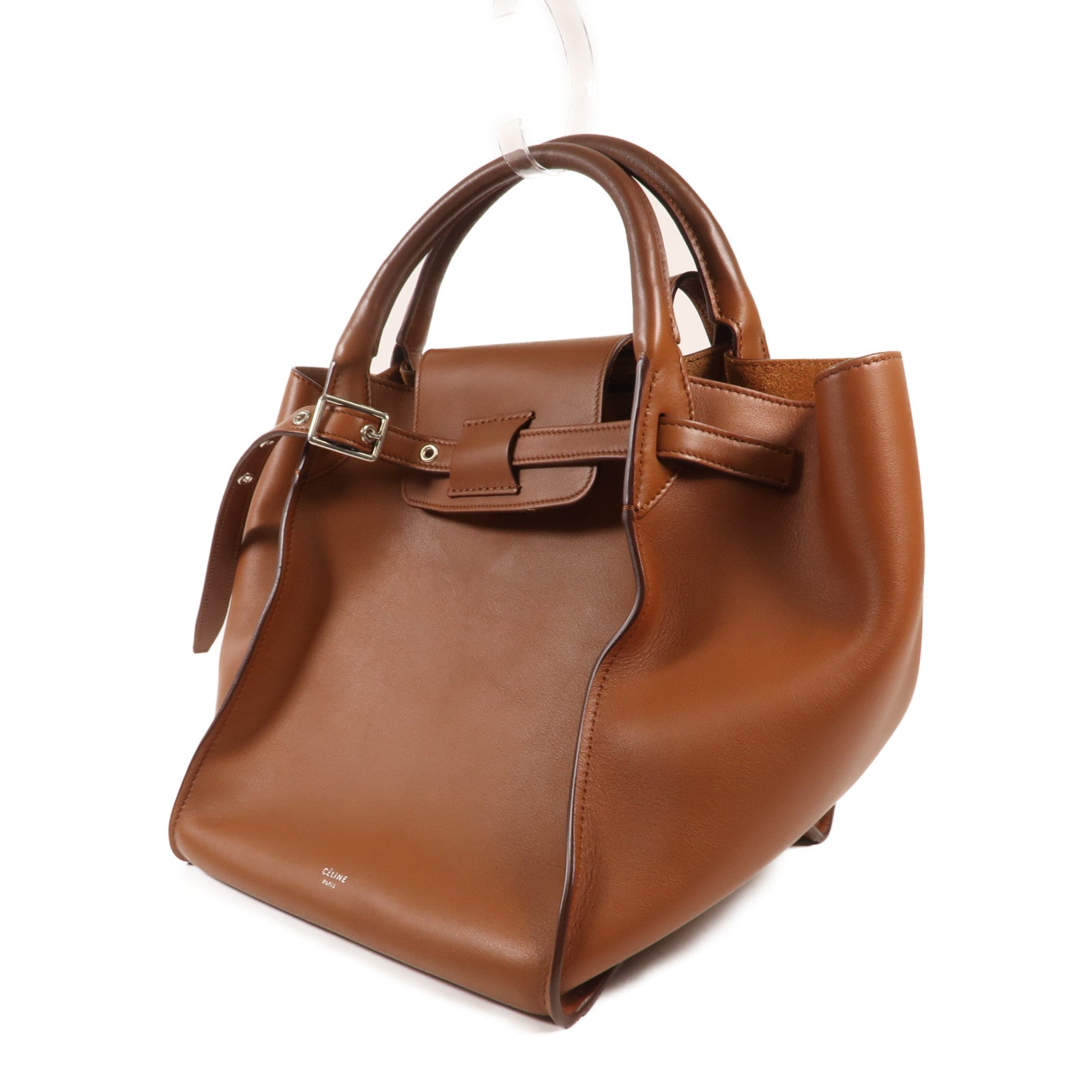 CELINE 牛皮皮革Big Bag銀扣手挽肩背兩用袋