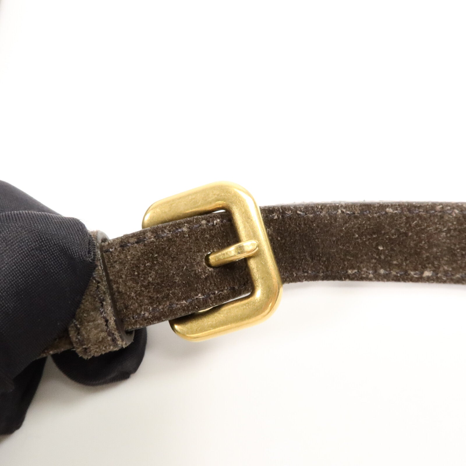 PRADA 麂皮皮革Borsa in Camoscio手挽肩背兩用袋