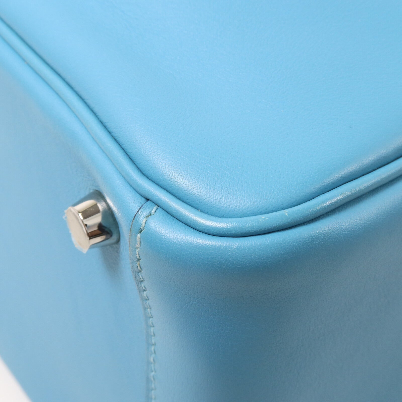 HERMES Swift皮革Lindy 26手挽肩背兩用袋Bleu Du Nord/Vert Verone