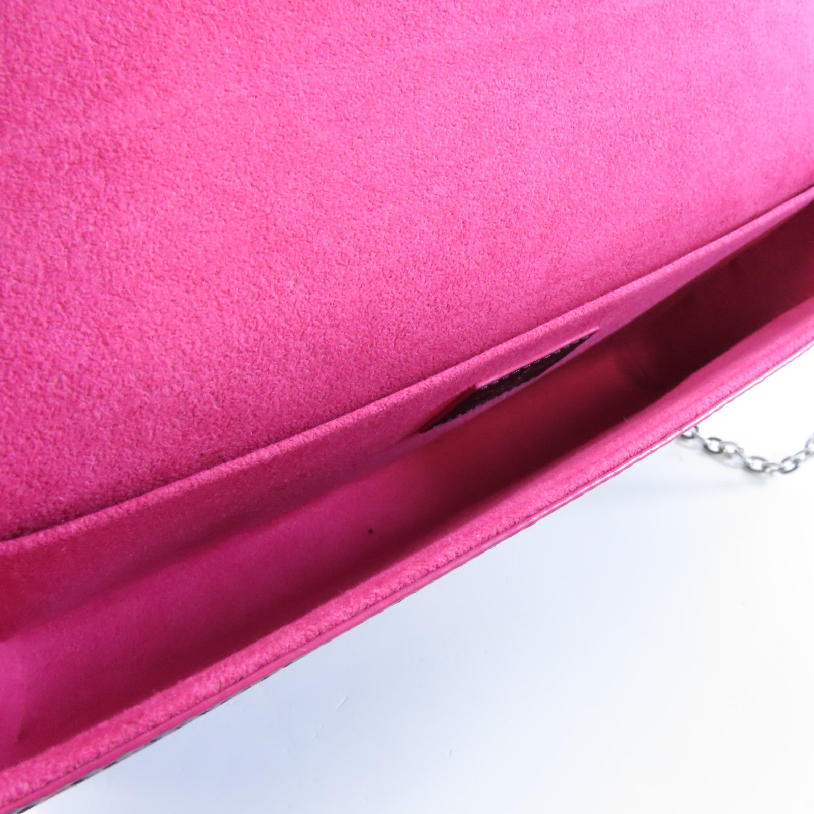 LOUIS VUITTON Epi Pochette Felicie銀扣鏈帶肩背袋黑色/粉紅色