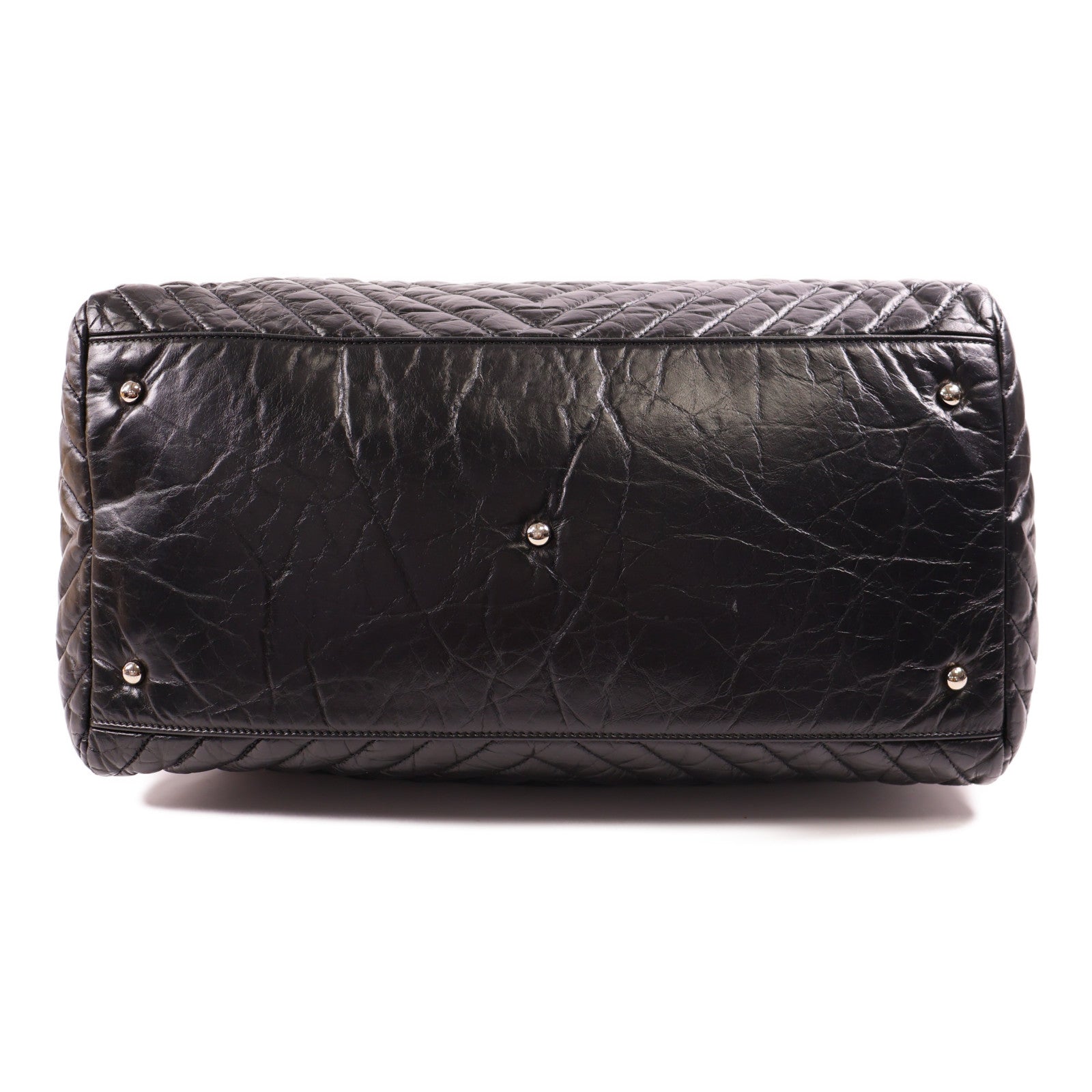 CHANEL 牛皮皮革Shoulder Bag銀扣手挽肩背兩用袋