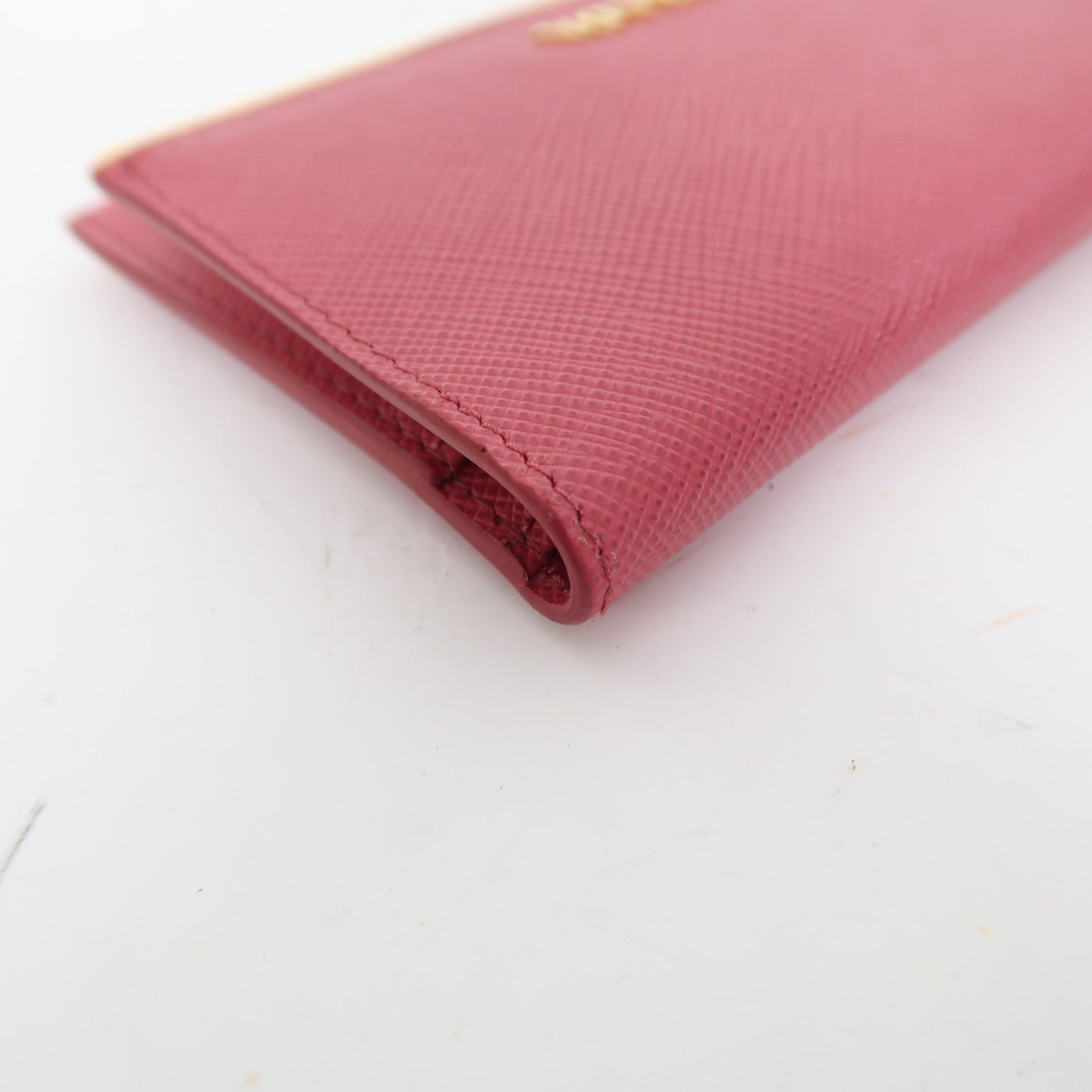 PRADA 牛皮皮革Card Case金扣卡片套粉紅色