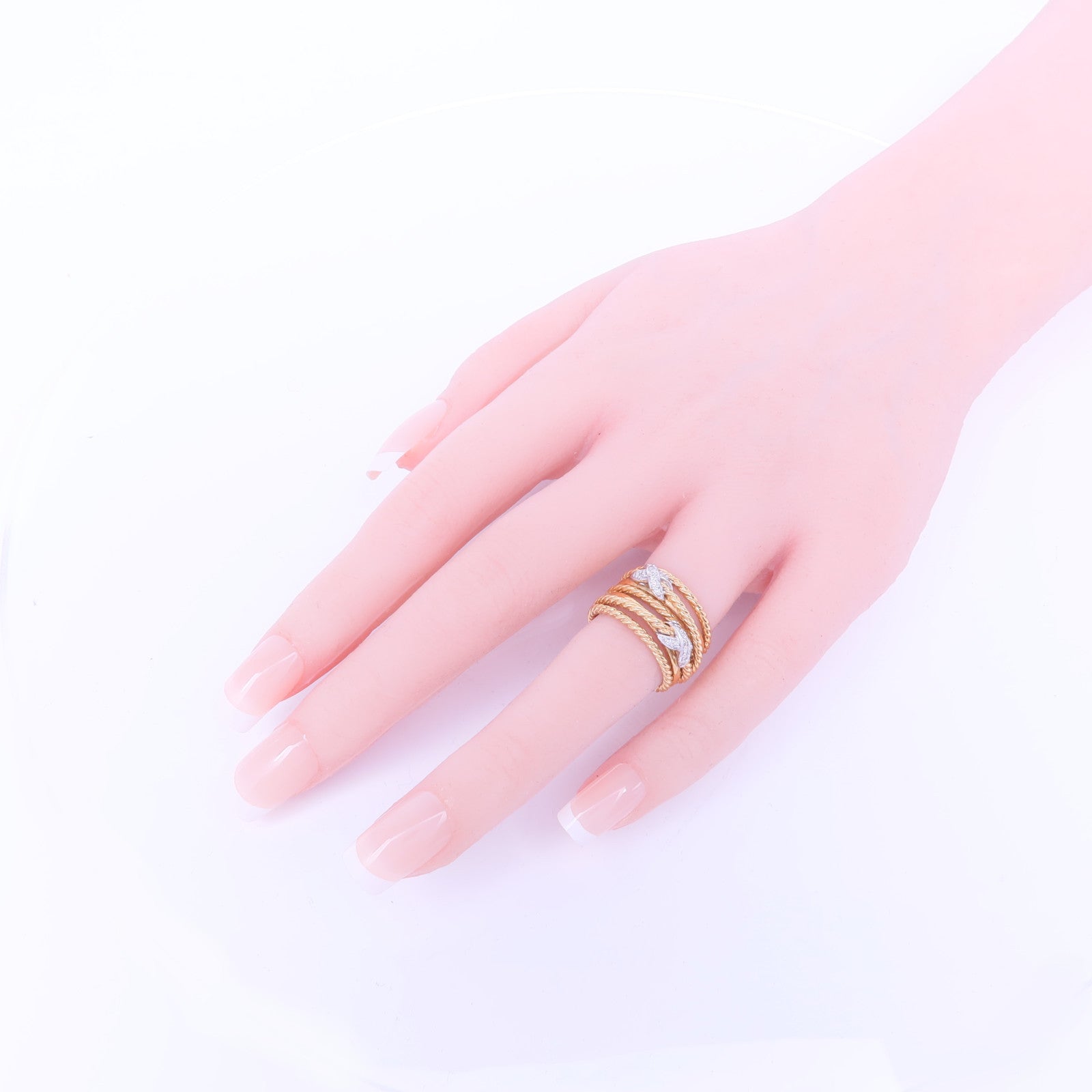 JEWELRY 18K白金/黃金Diamond Ring鑽石戒指US#4.75