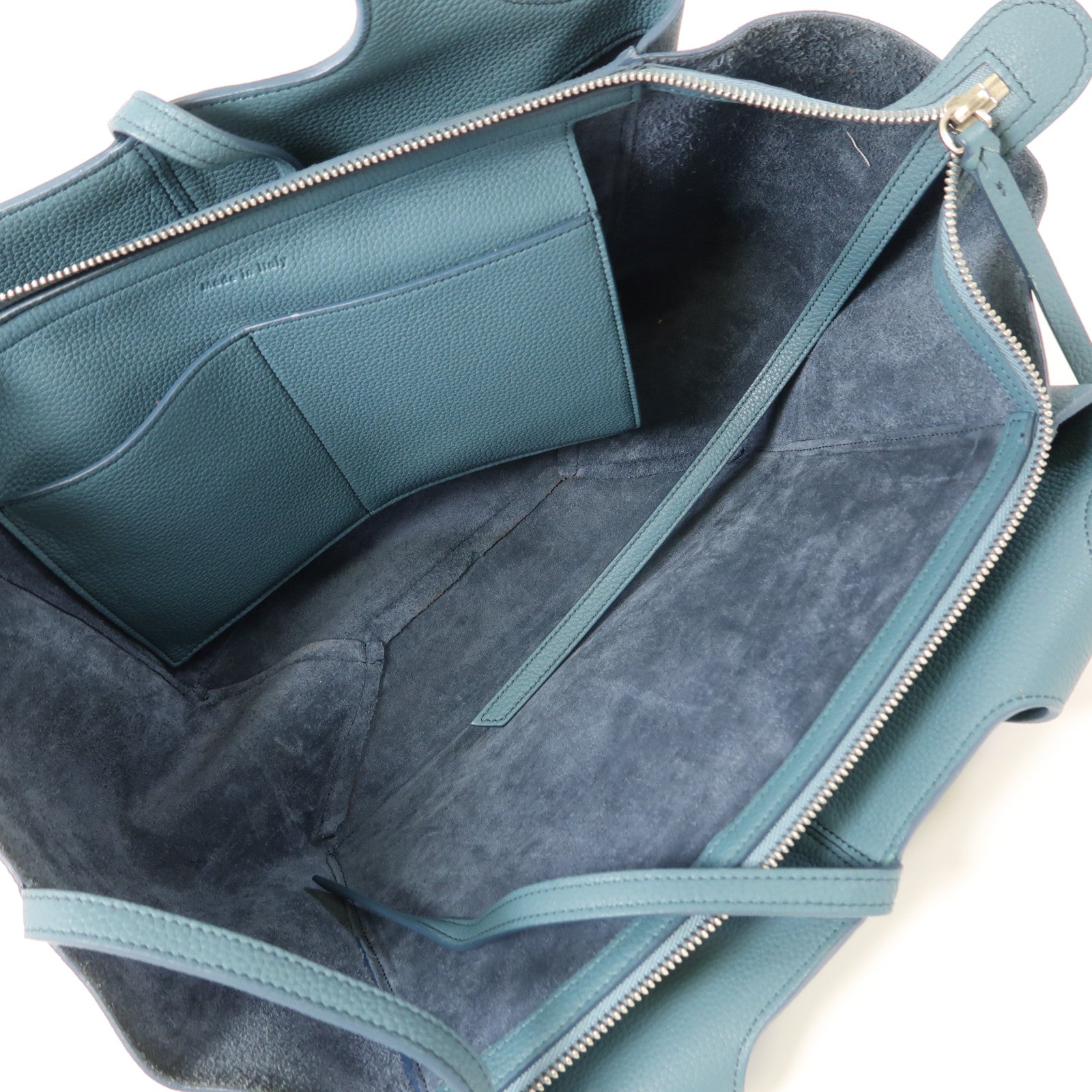 CELINE 牛皮皮革Tri-Fold銀扣肩背袋